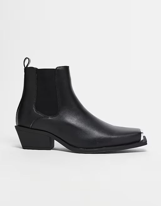 SP6358 Asos Cuban Heel Western Chelsea Boot
