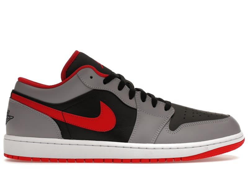 SP11979 Jordan 1 Low Black Light Smoke Grey Gym Red