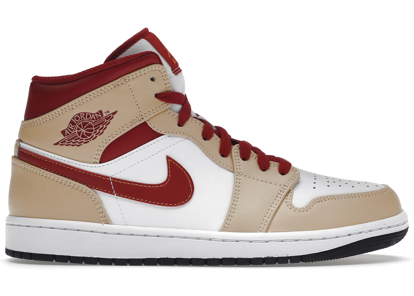 519731 Jordan 1 Mid Light Curry Cardinal