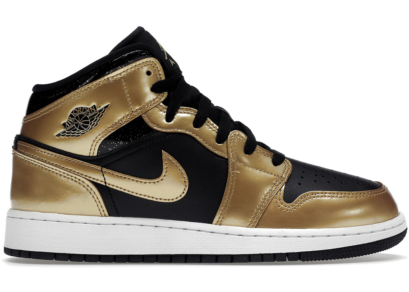 SP708 Jordan 1 Mid SE Metallic Gold Black (GS)
