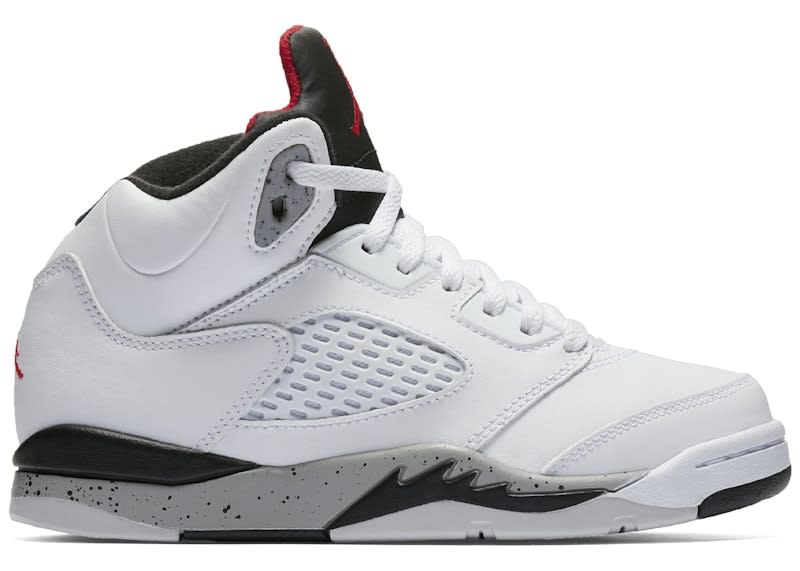 SP2754 Jordan 5 Retro White Black Matte Silver University Red (PS)