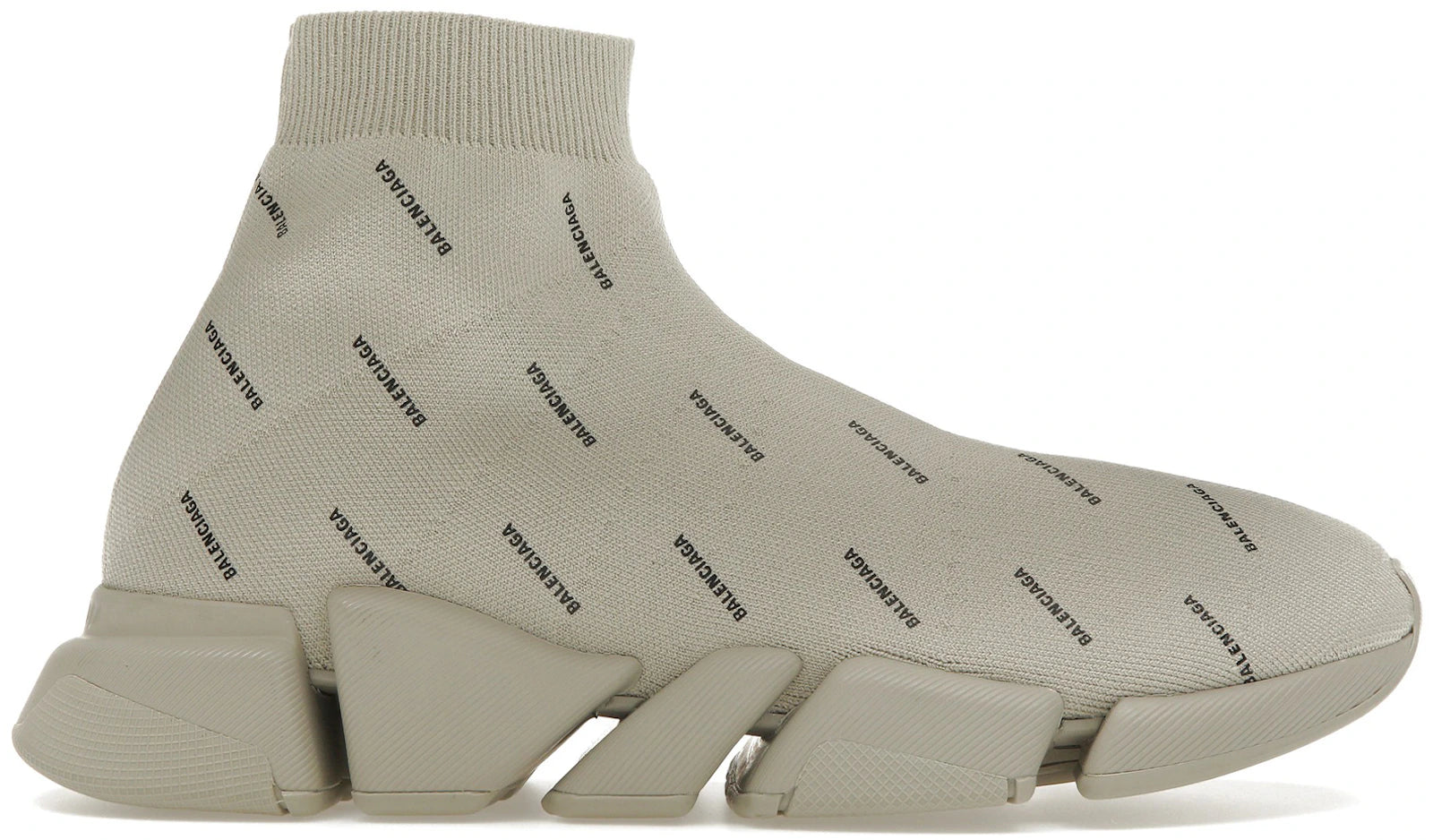 SP16448 Balenciaga All Over Logo Speed 2.0 Beige
