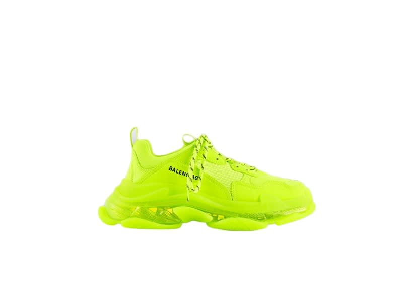SP9735 Balenciaga Triple S Clear Sole Fluo Yellow