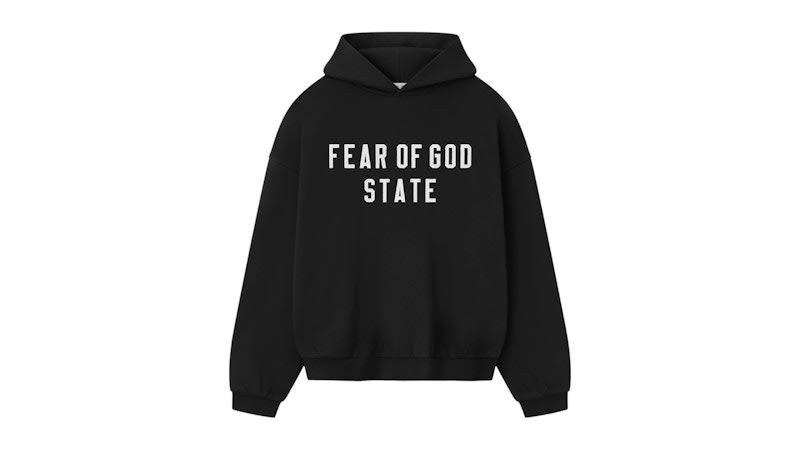 SP4800 Fear of God Essentials 90's Fleece Hoodie Jet Black