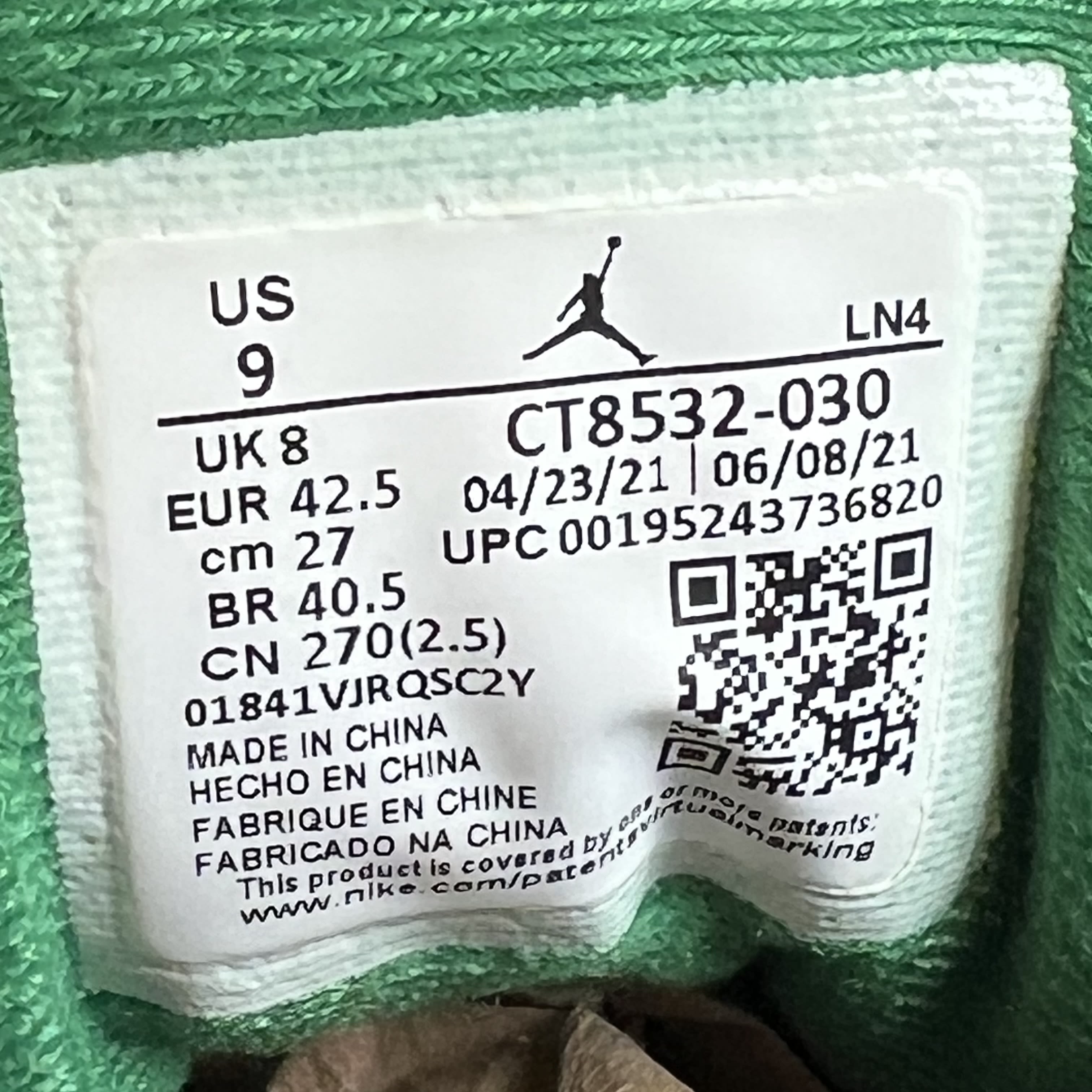 SP11339 Jordan 3 Retro Pine Green