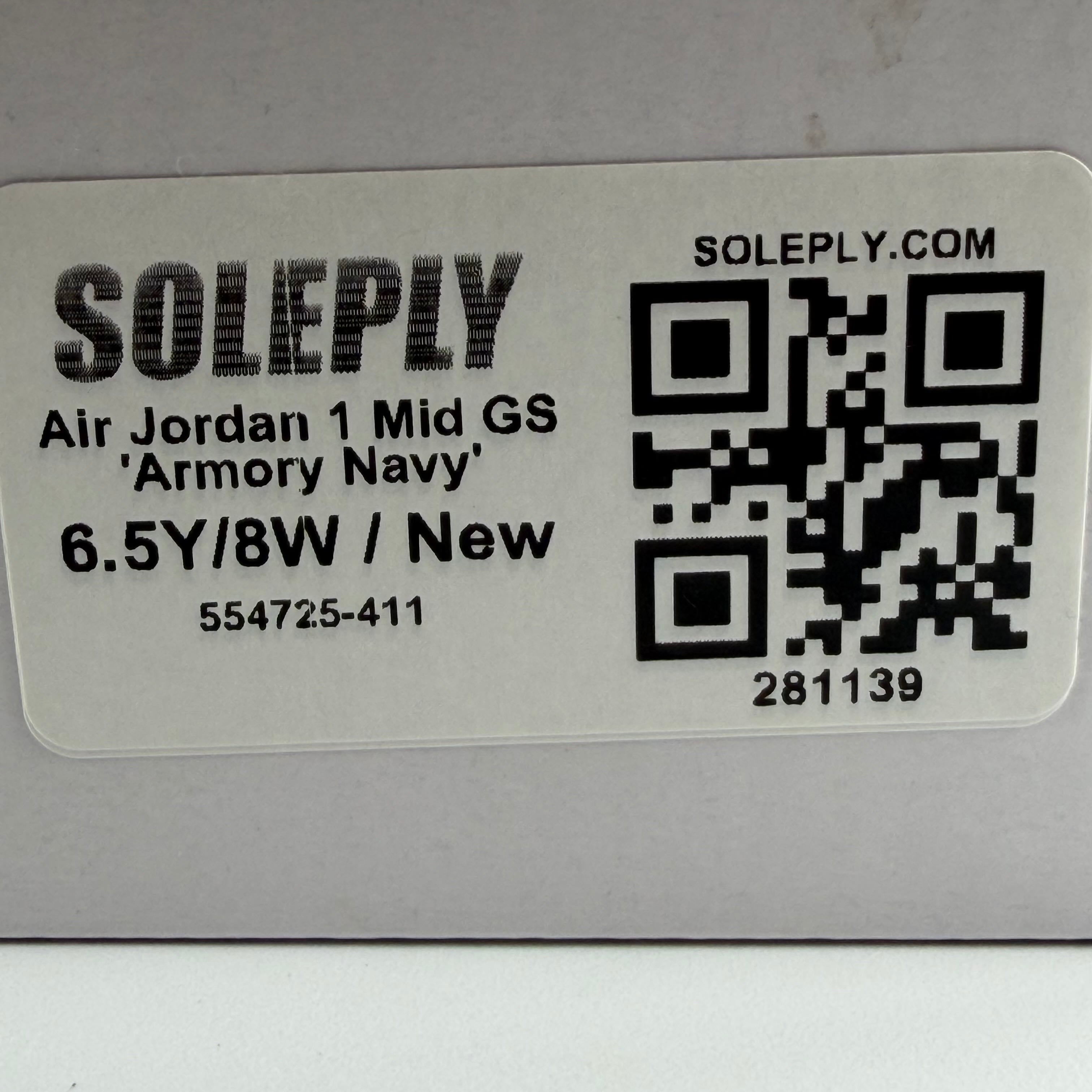 281139 Jordan 1 Mid Armory Navy (GS)