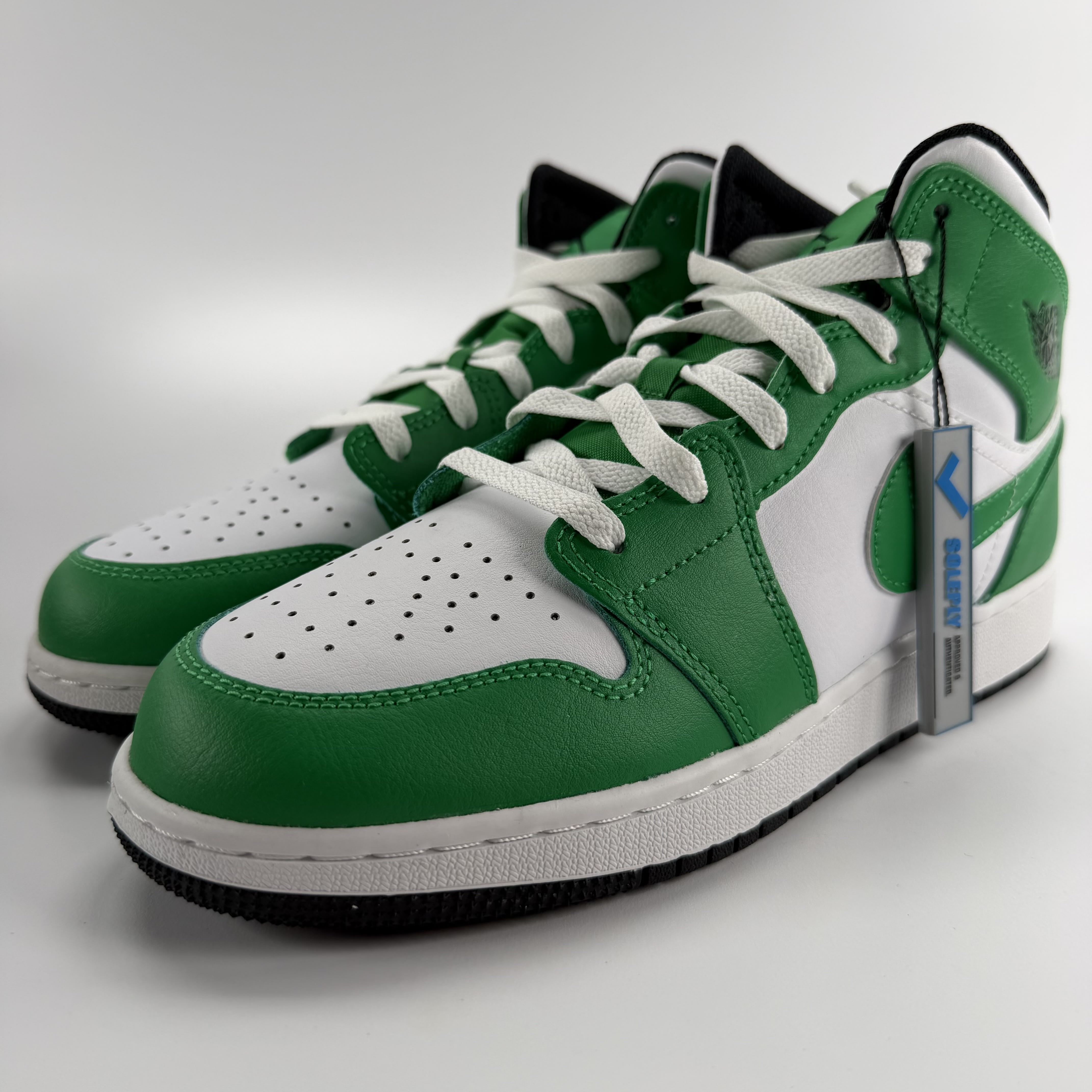 437191 Air Jordan 1 Mid GS 'Lucky Green'