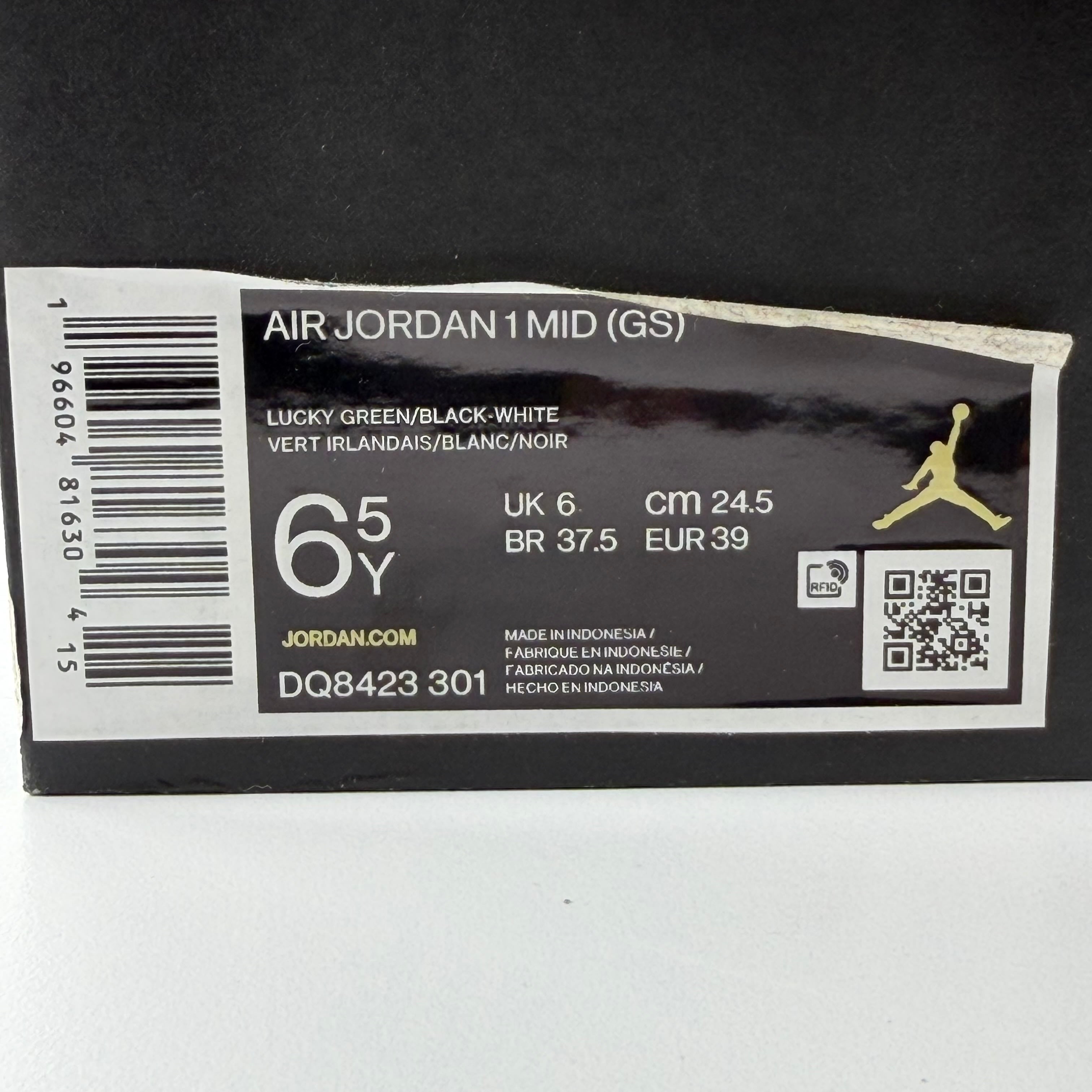 437191 Air Jordan 1 Mid GS 'Lucky Green'