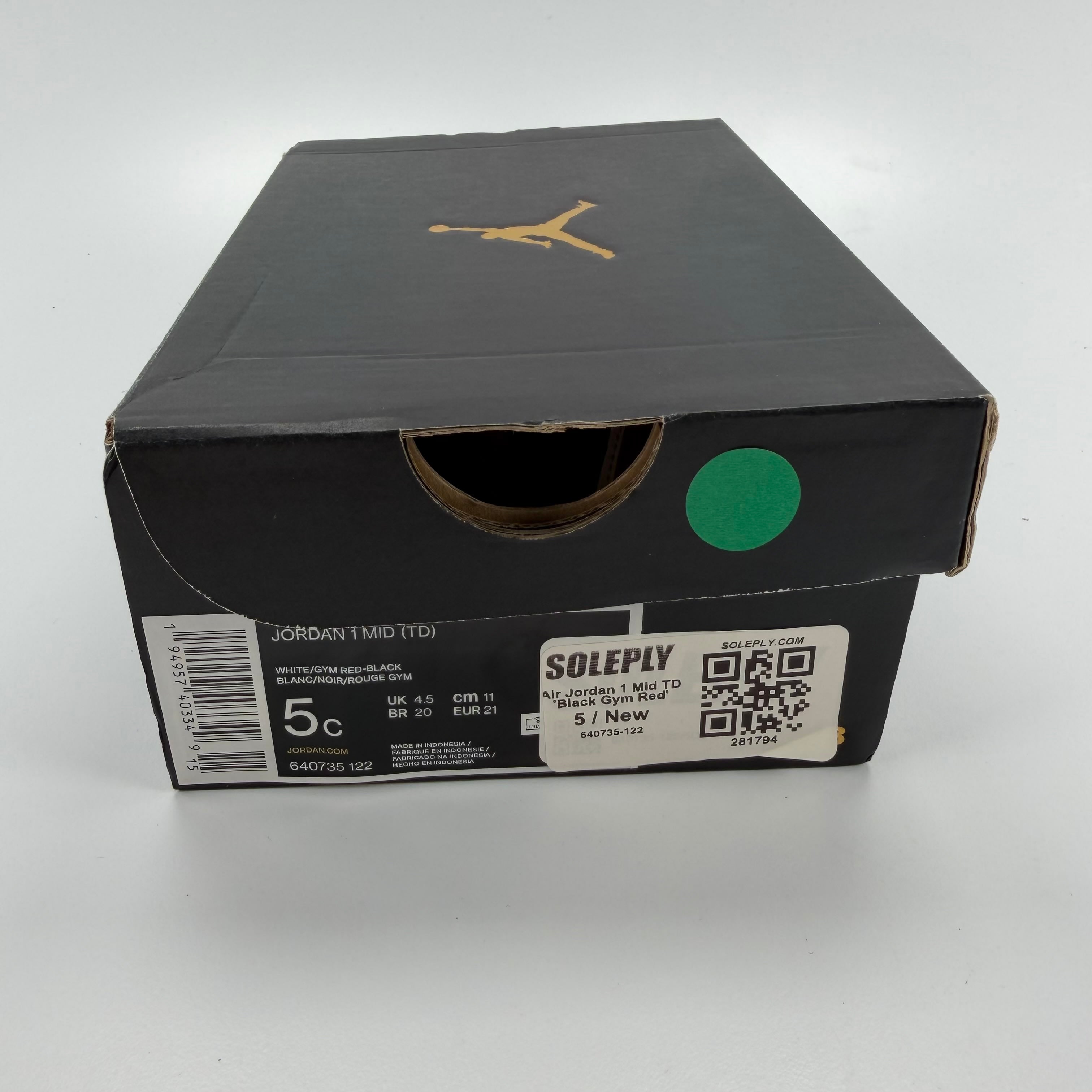 281794 Air Jordan 1 Mid TD 'Black Gym Red'