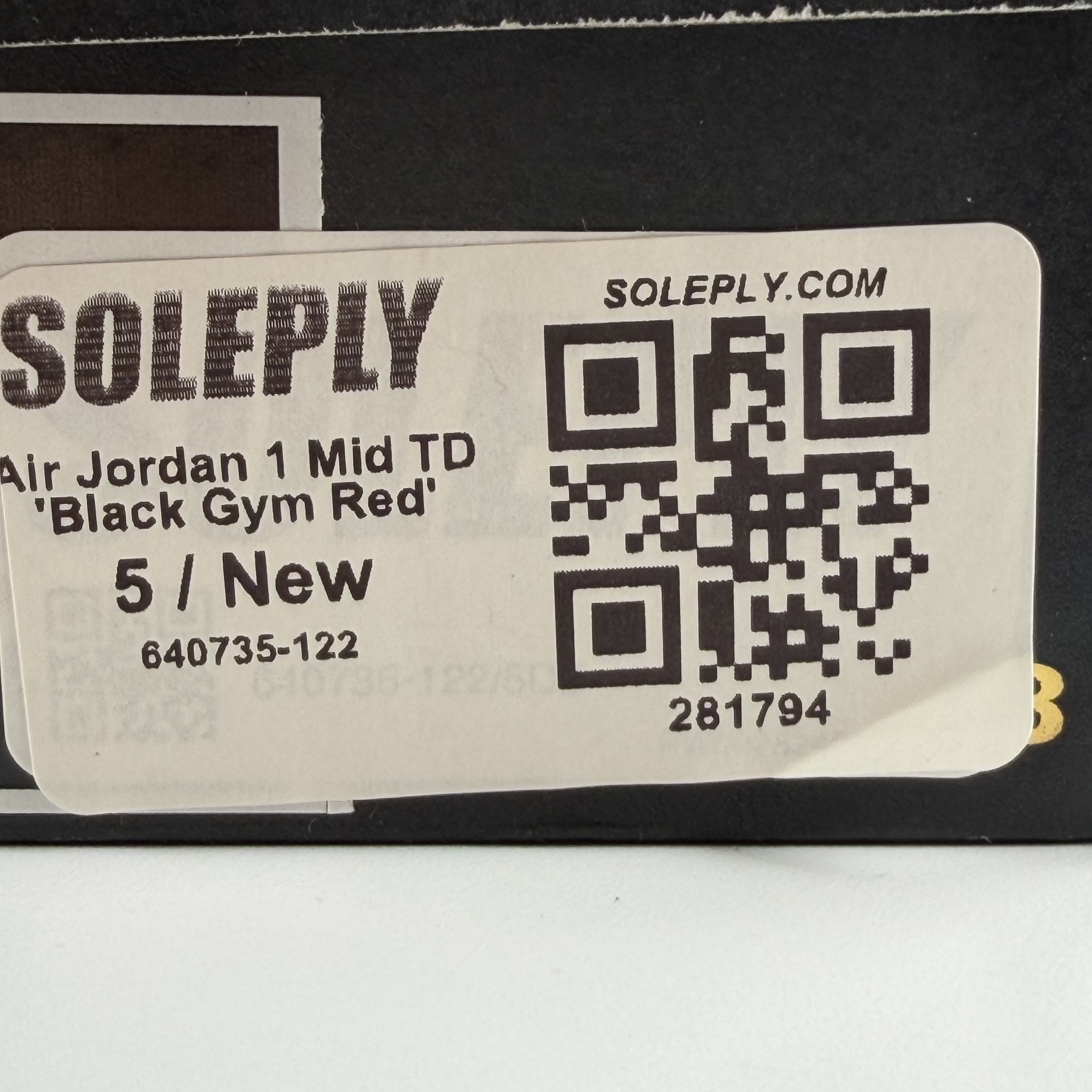 281794 Air Jordan 1 Mid TD 'Black Gym Red'