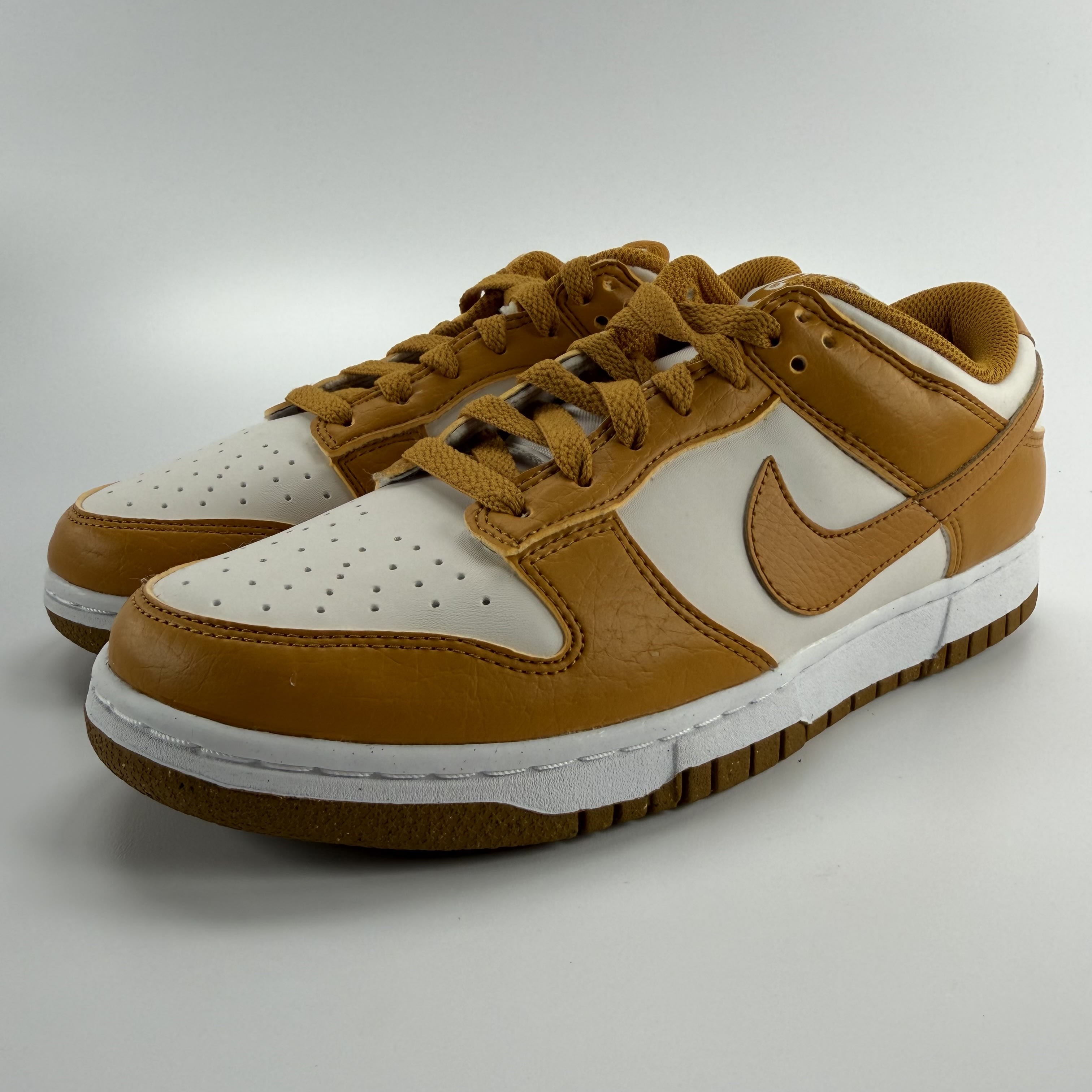 377187 Nike Dunk Low Next Nature Phantom Gold Suede (Women's)