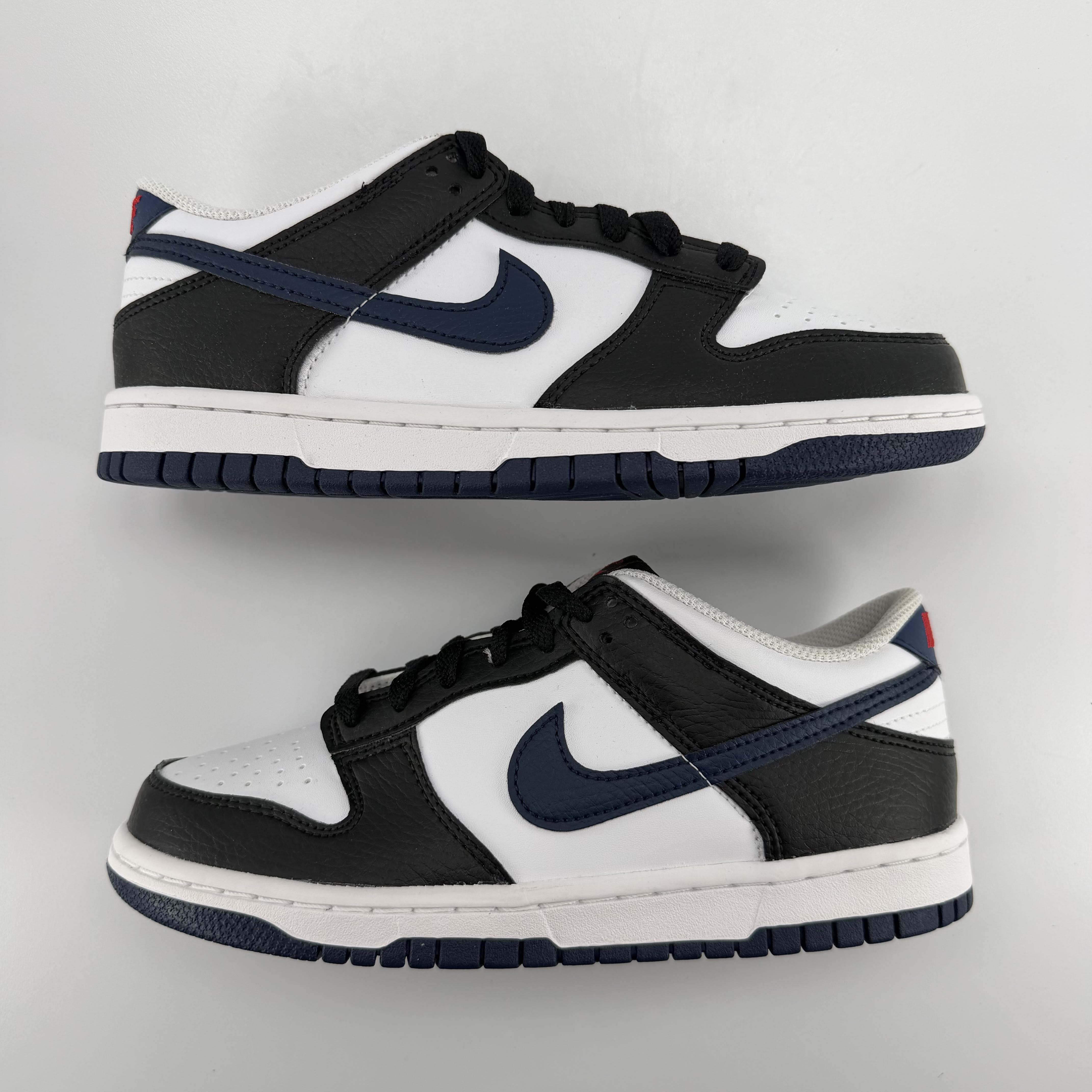 438655 Nike Dunk Low Black White Midnight Navy (GS)