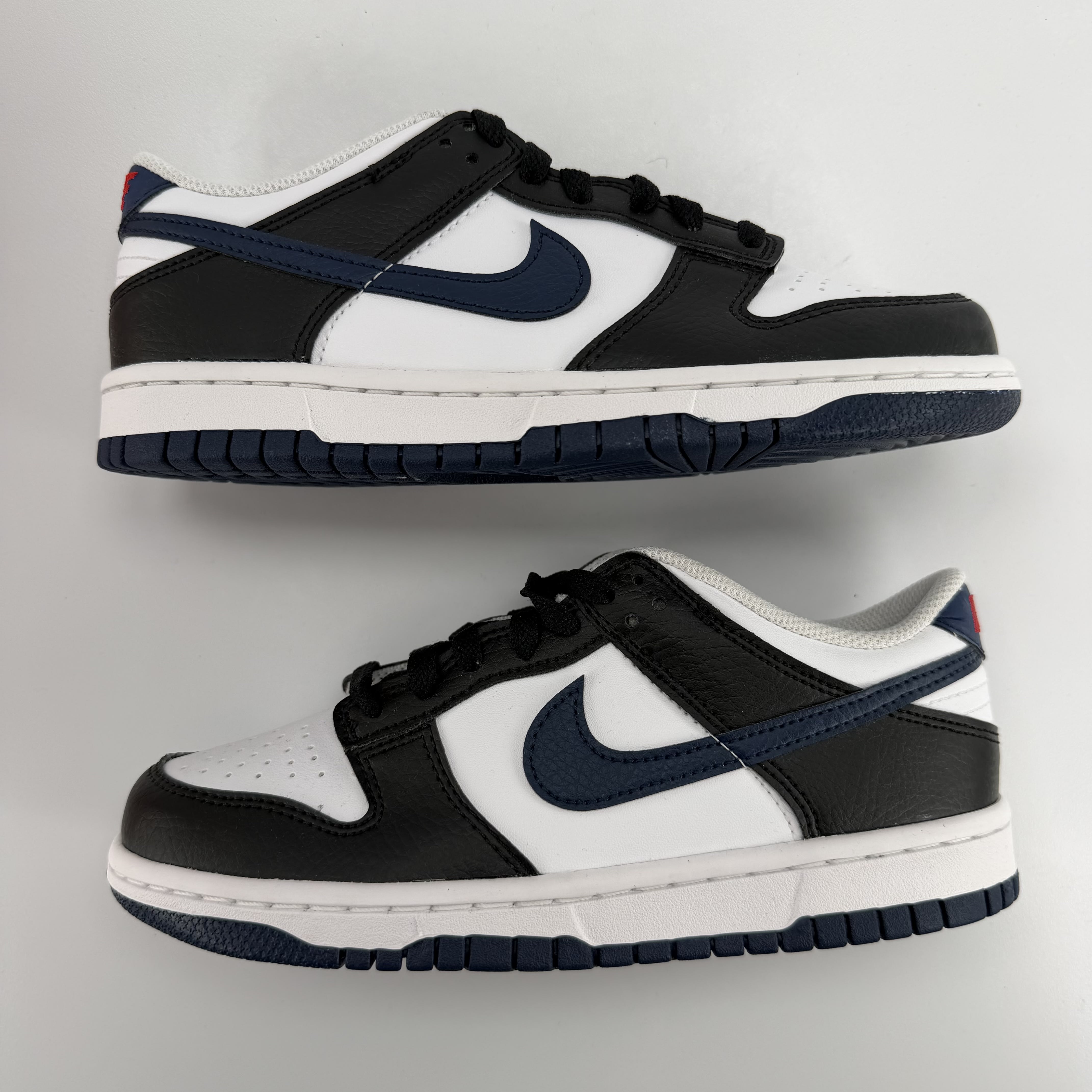 260461 Nike Dunk Low Black White Midnight Navy (GS)