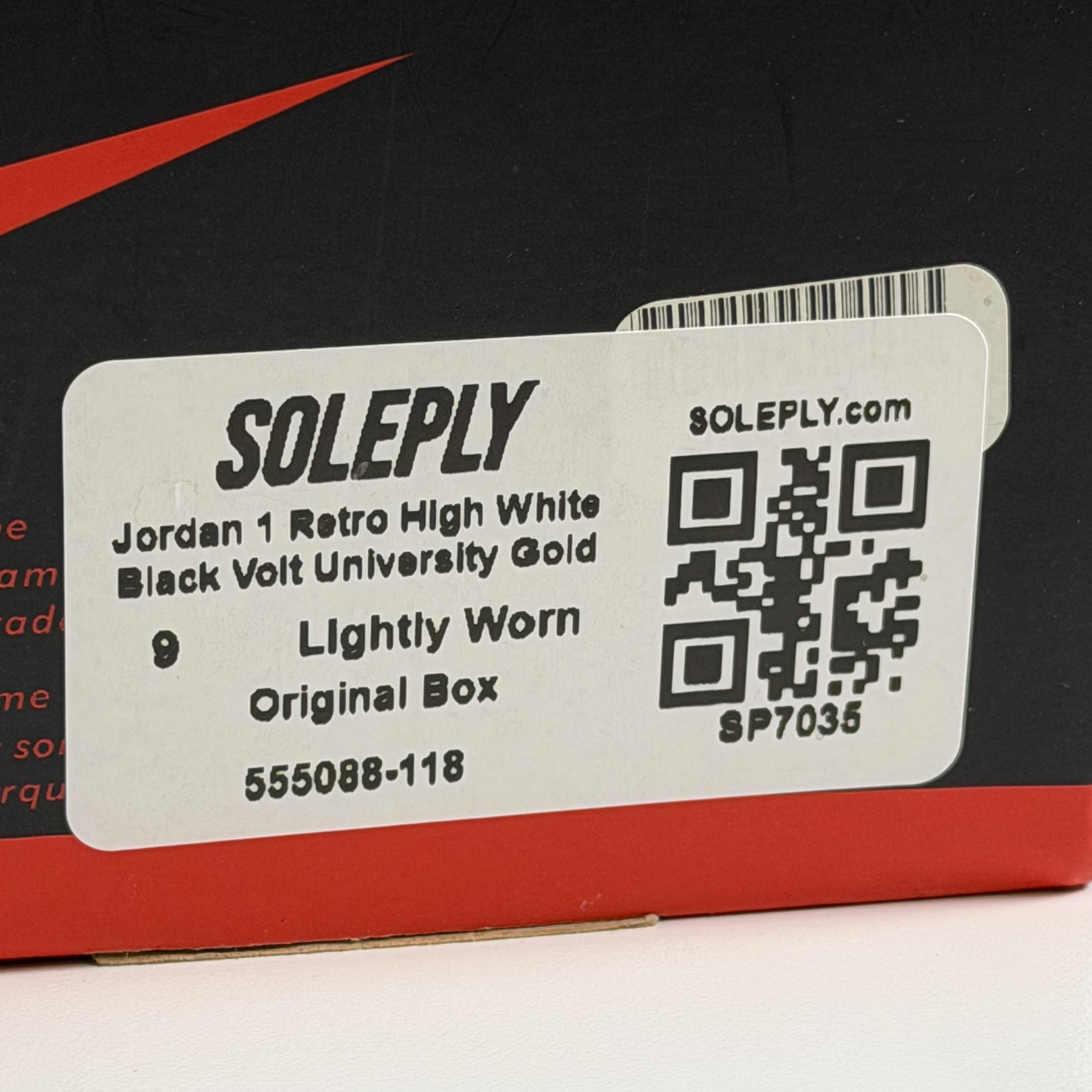SP7035 Jordan 1 Retro High White Black Volt University Gold