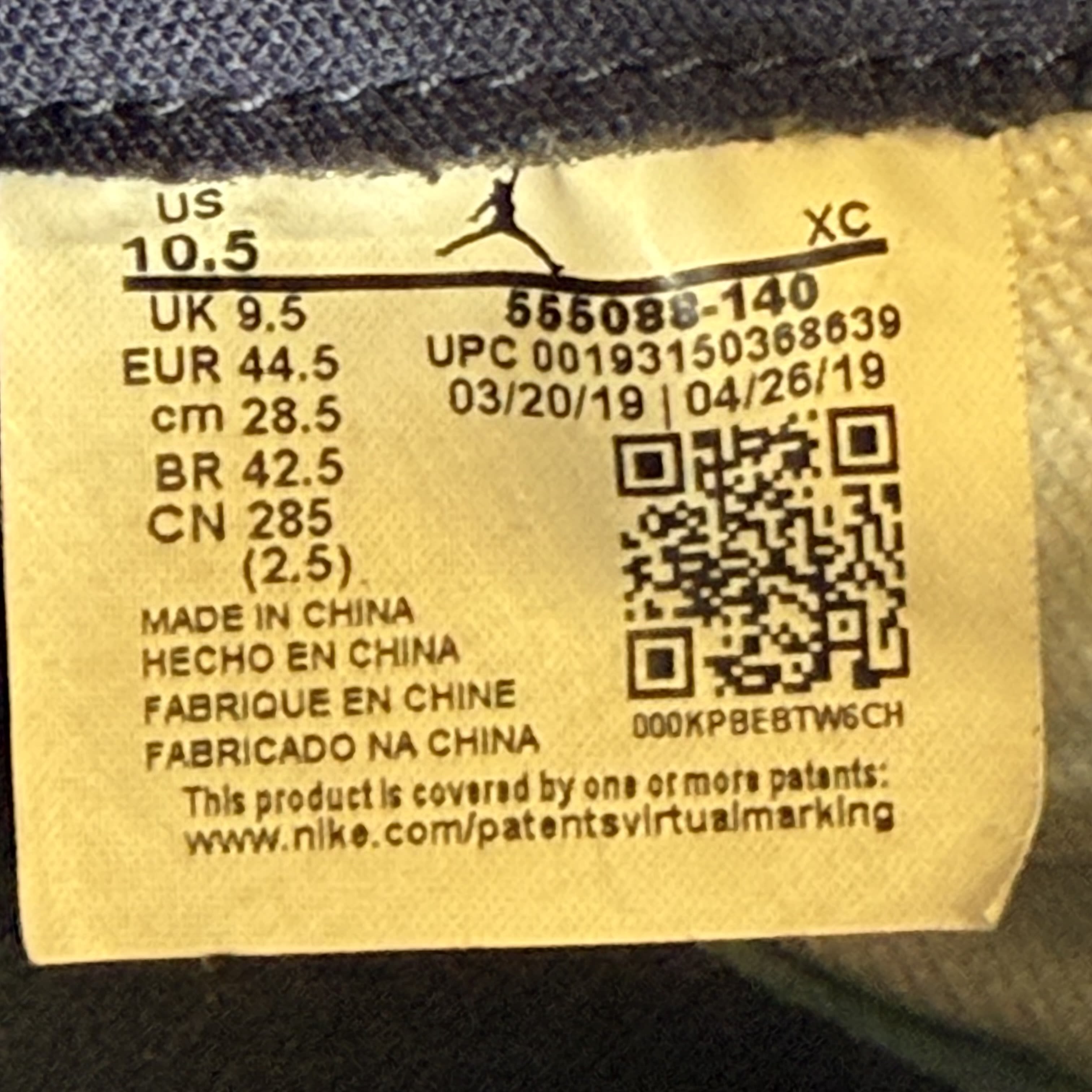 589019 Jordan 1 Retro High Obsidian