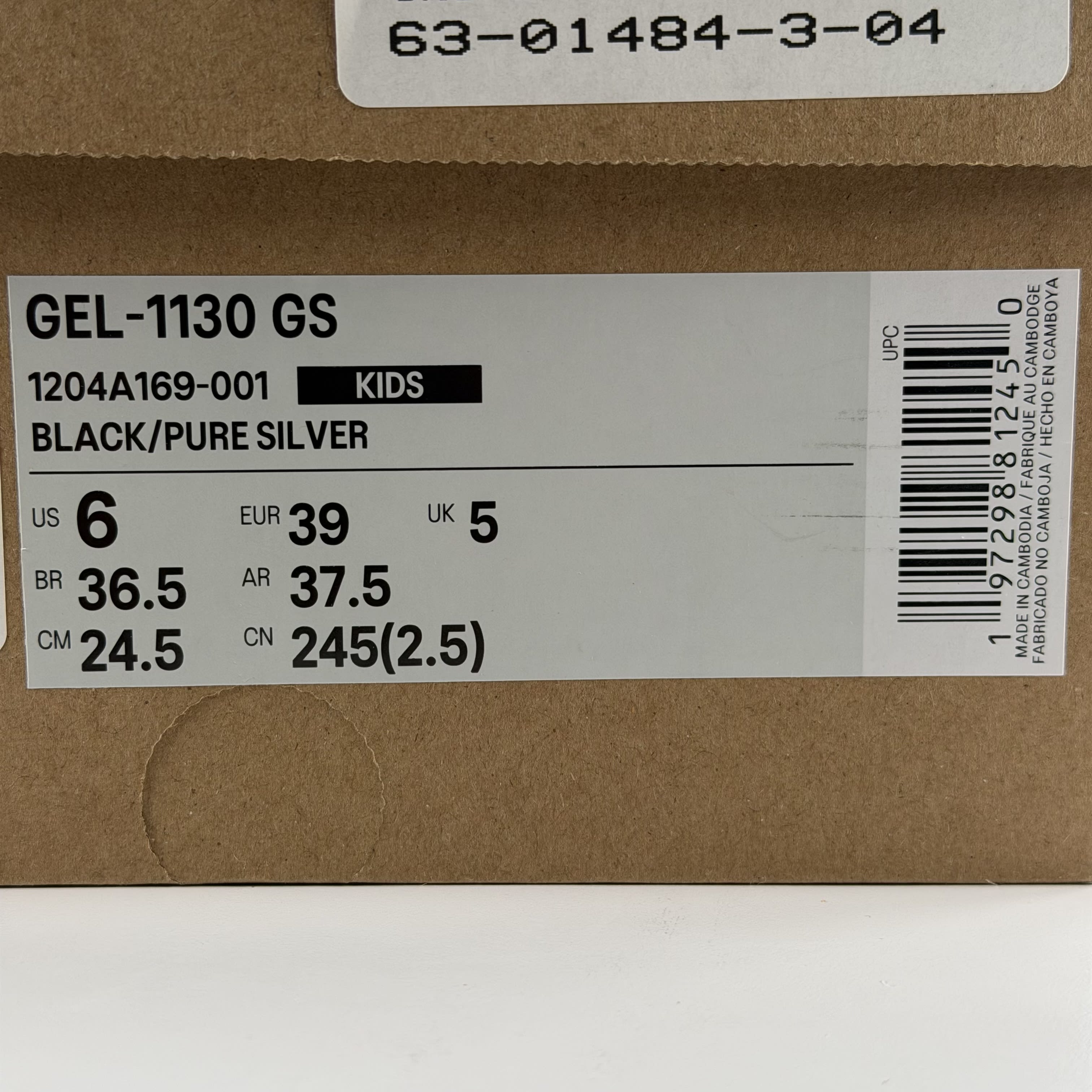 798304 ASICS Gel-1130 Black Pure Silver (GS)