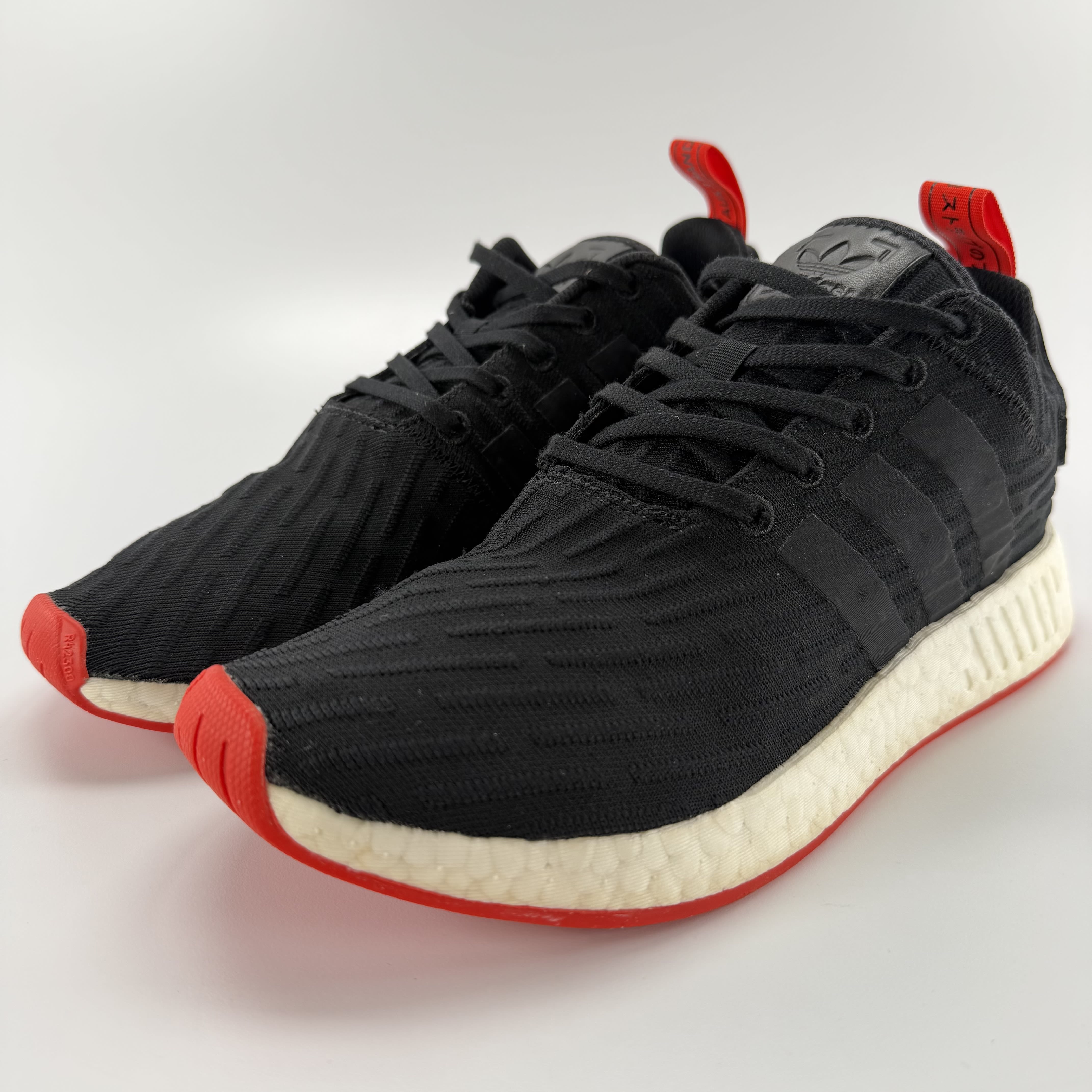 737199 adidas NMD R2 Core Black Red Two Toned