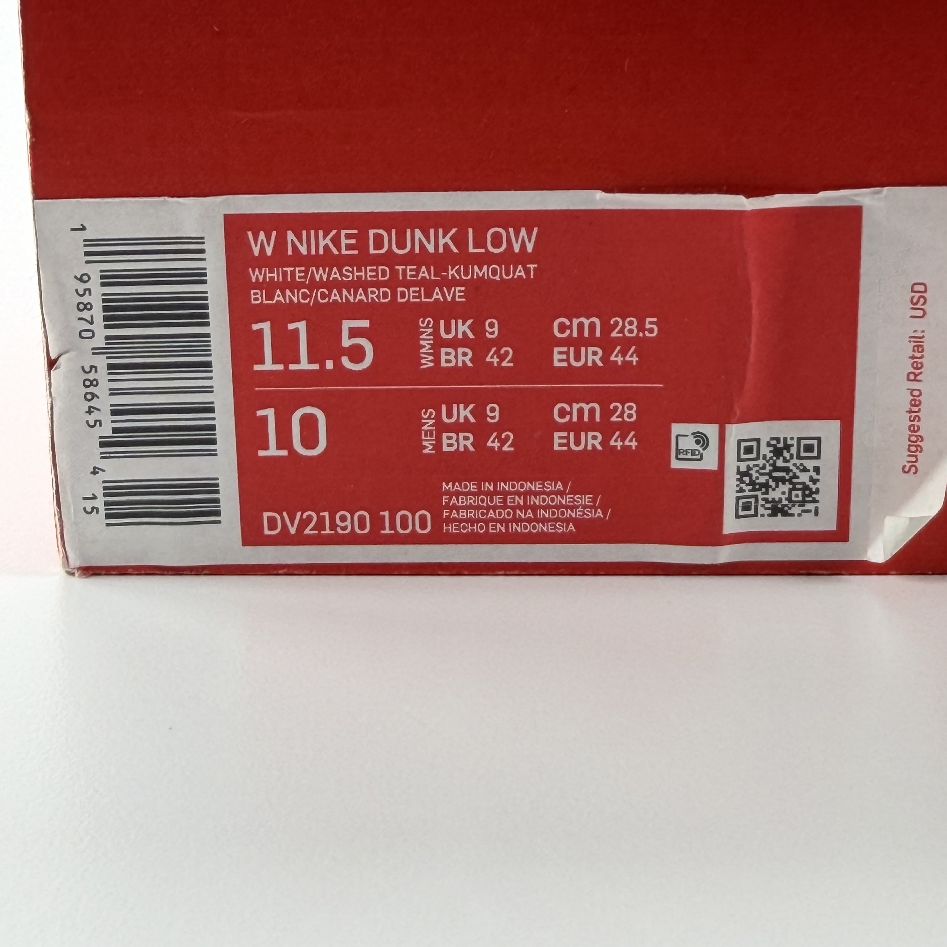 281875 Nike Dunk Low Teal Zeal (Women's)