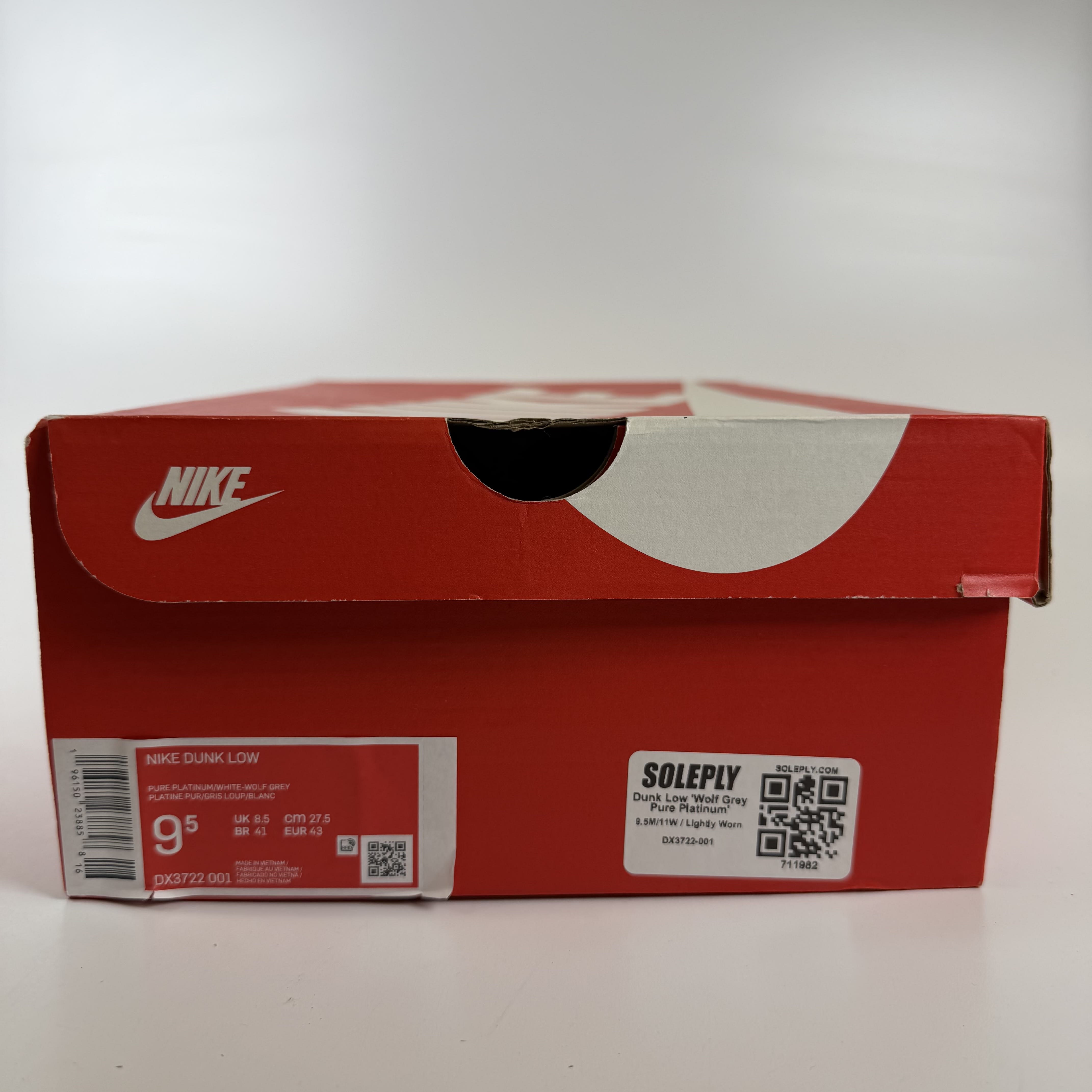 711982 Nike Dunk Low Wolf Grey Pure Platinum