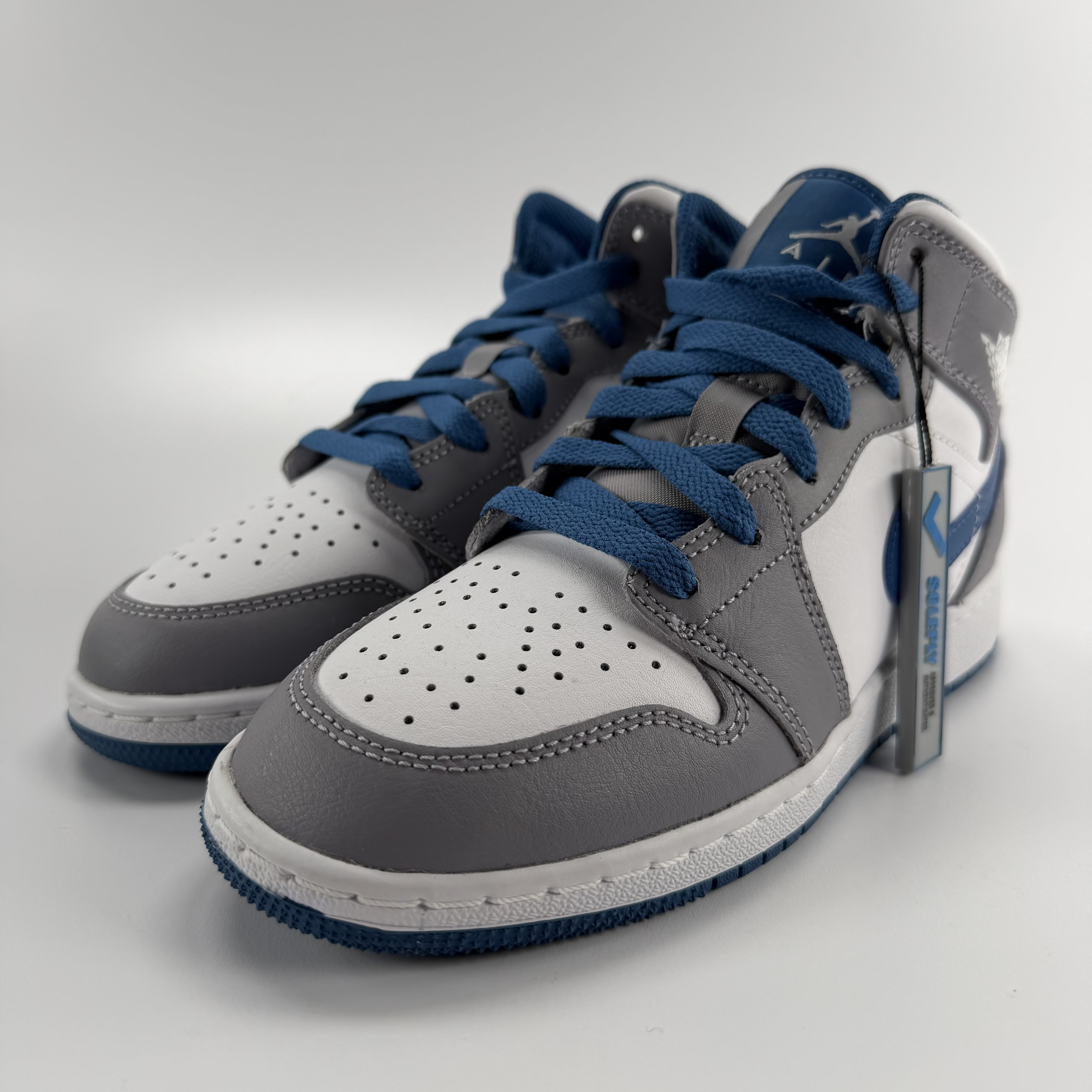 416492 Jordan 1 Mid True Blue Cement (GS)