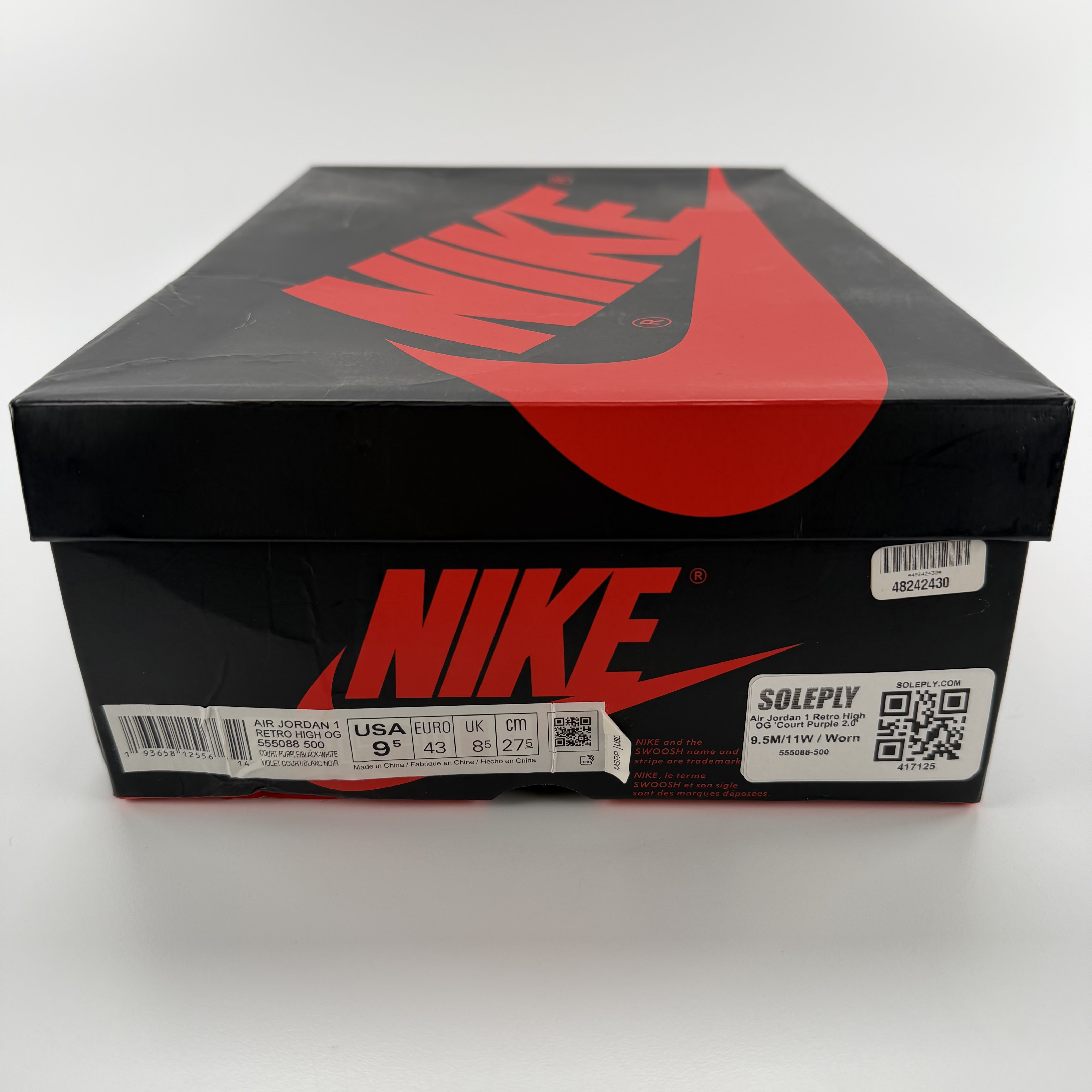 417125 Jordan 1 Retro High Court Purple White