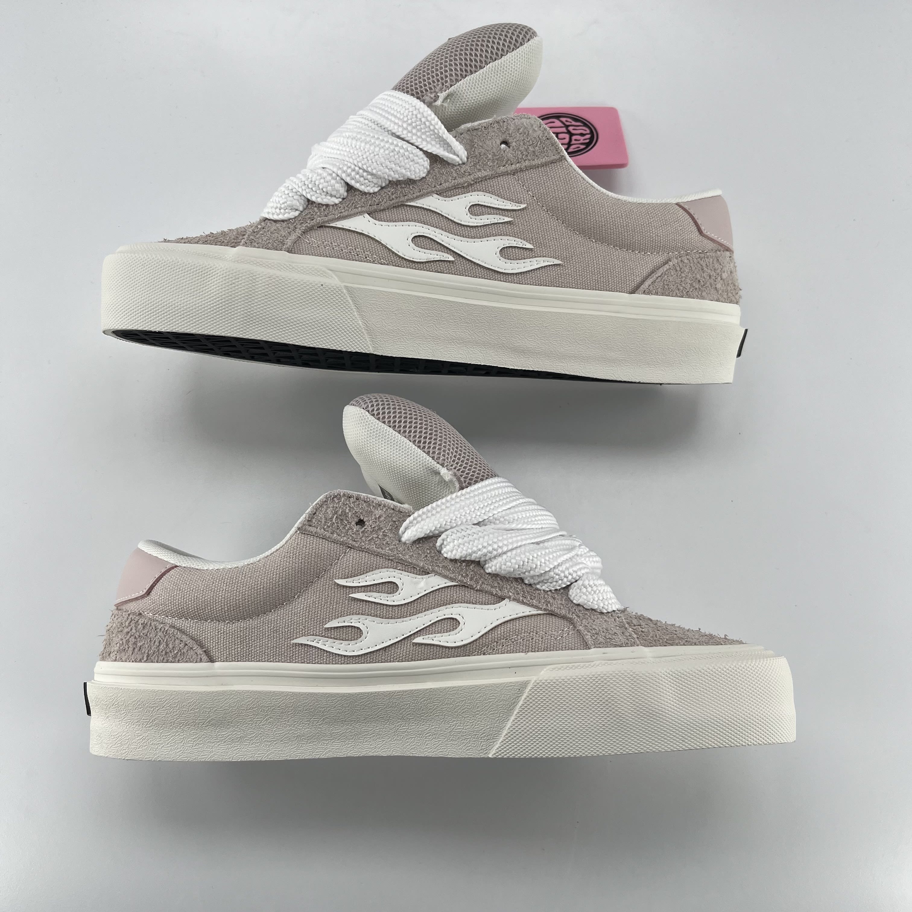 SP2889 Straye Logan Puff Skate Shoes Dusty Pink/White