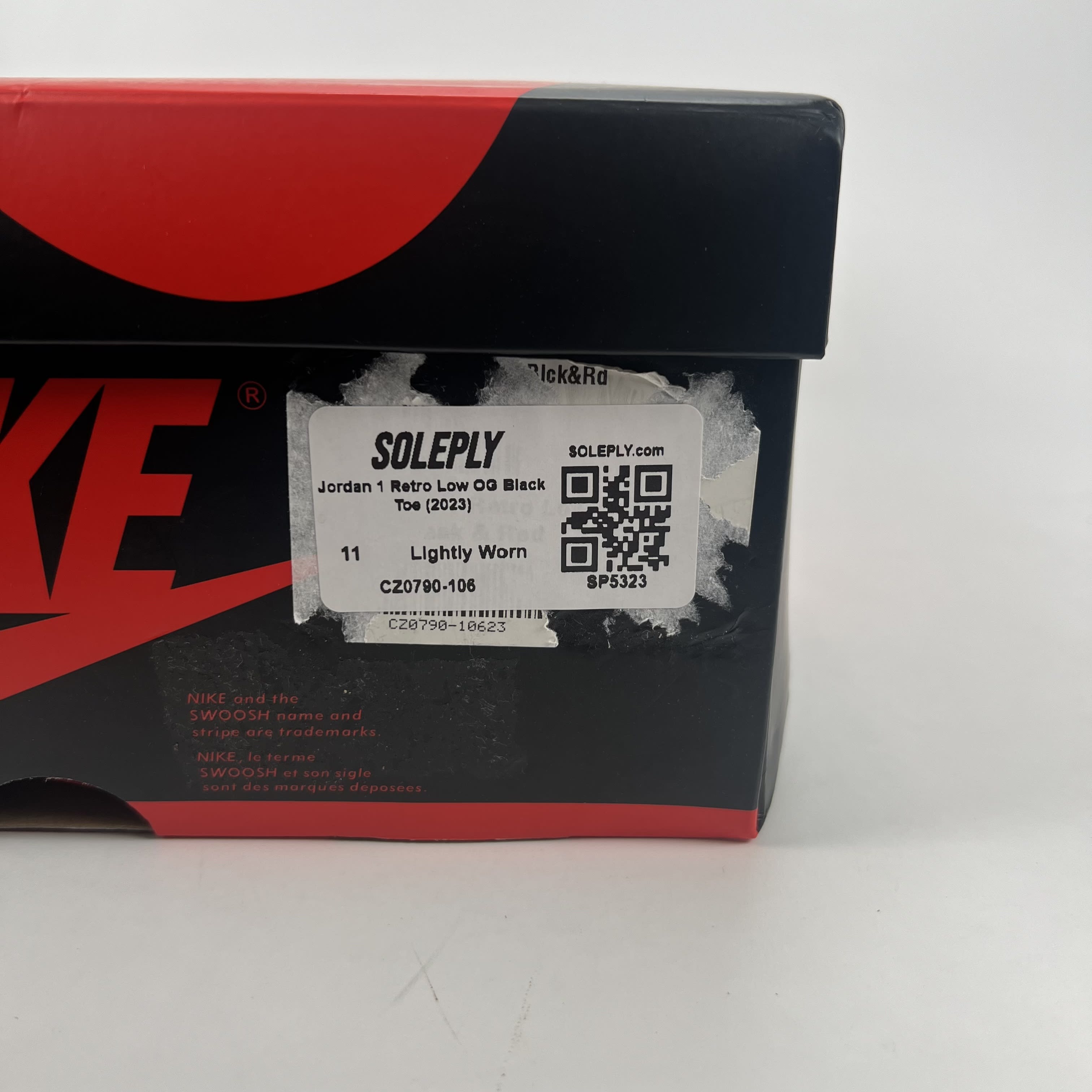 SP5323 Jordan 1 Retro Low OG Black Toe (2023)