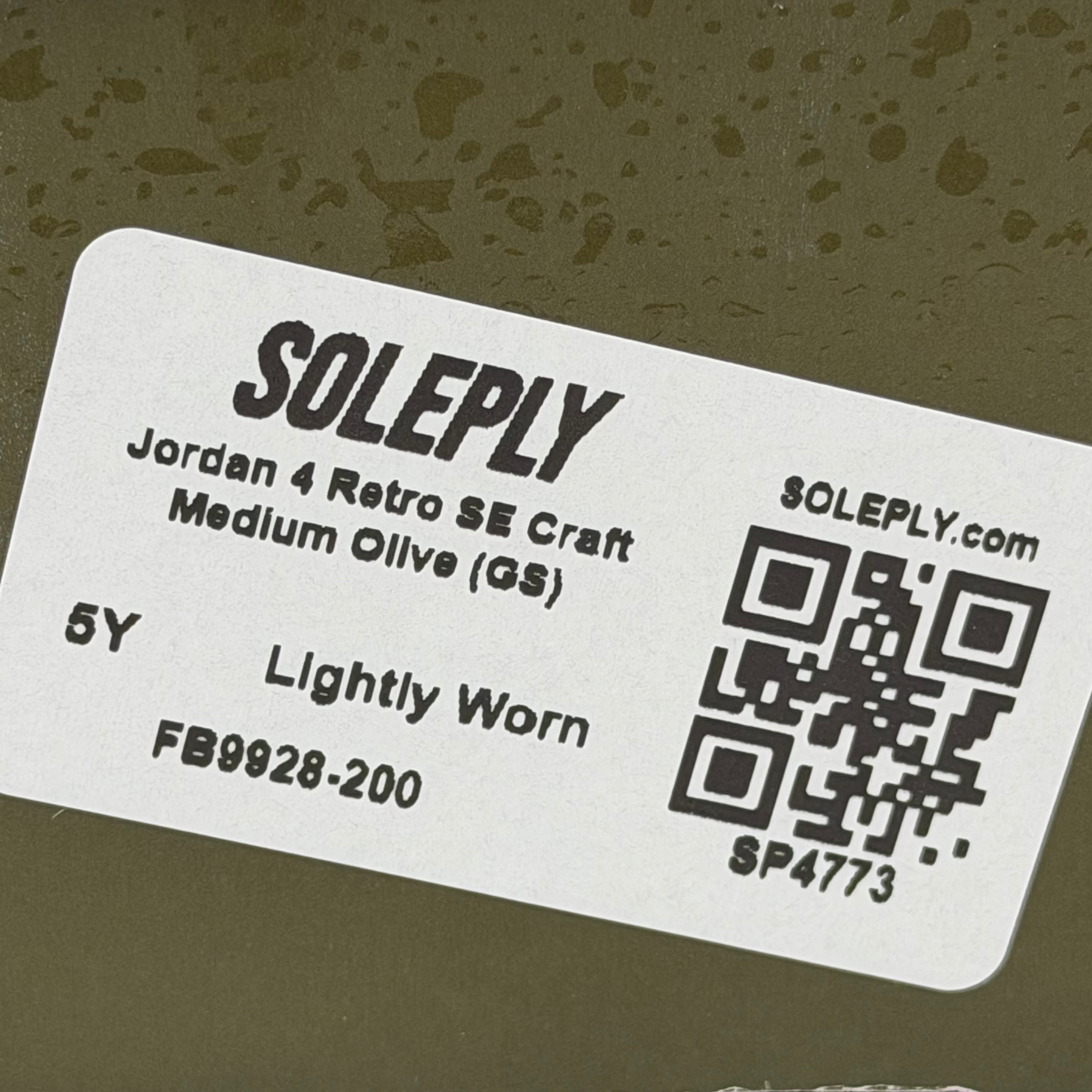SP4773 Jordan 4 Retro SE Craft Medium Olive (GS)