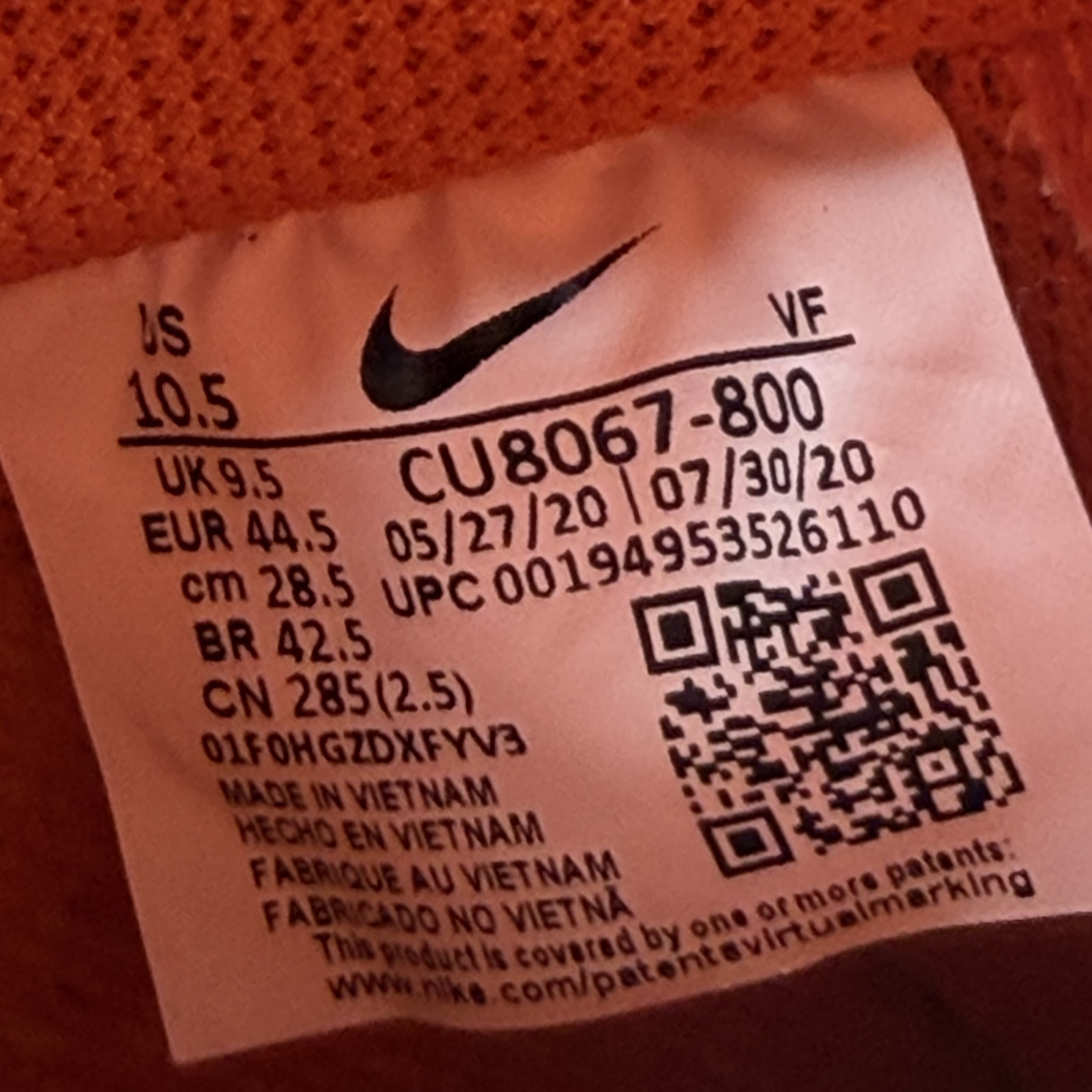 785277 Air Force 1 Low 'Orange Skeleton'