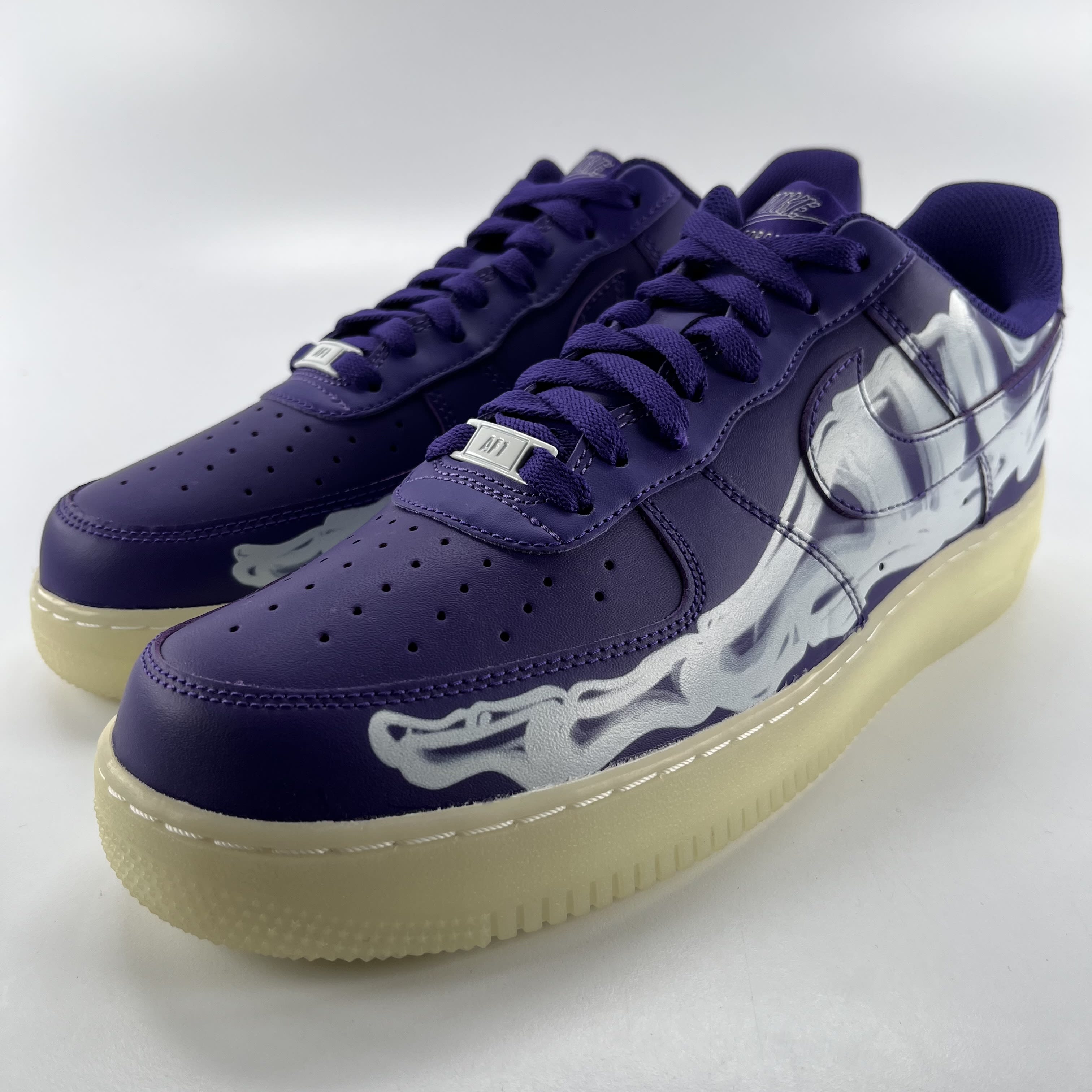 412834 Nike Air Force 1 Low '07 QS Purple Skeleton Halloween (2021)
