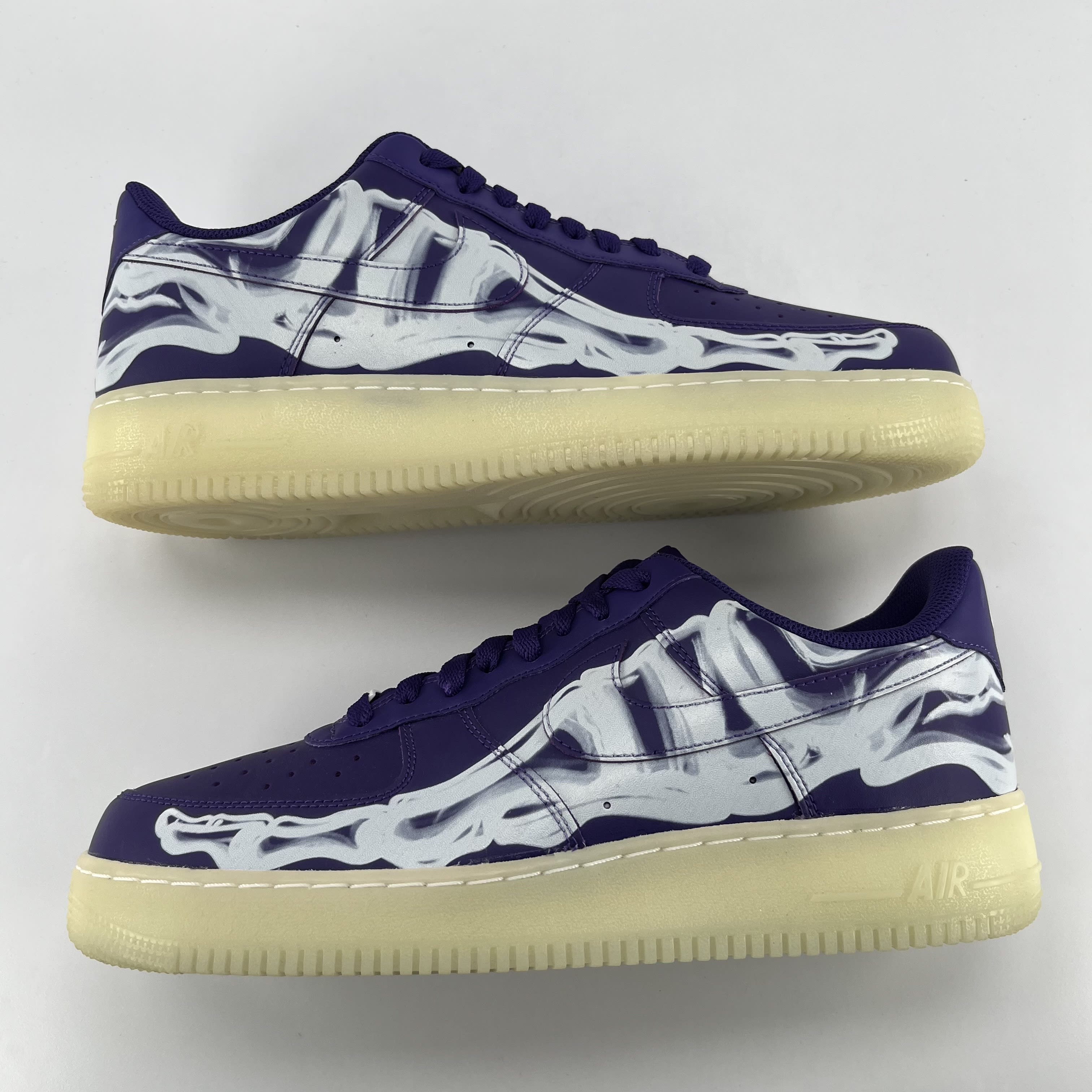 412834 Nike Air Force 1 Low '07 QS Purple Skeleton Halloween (2021)