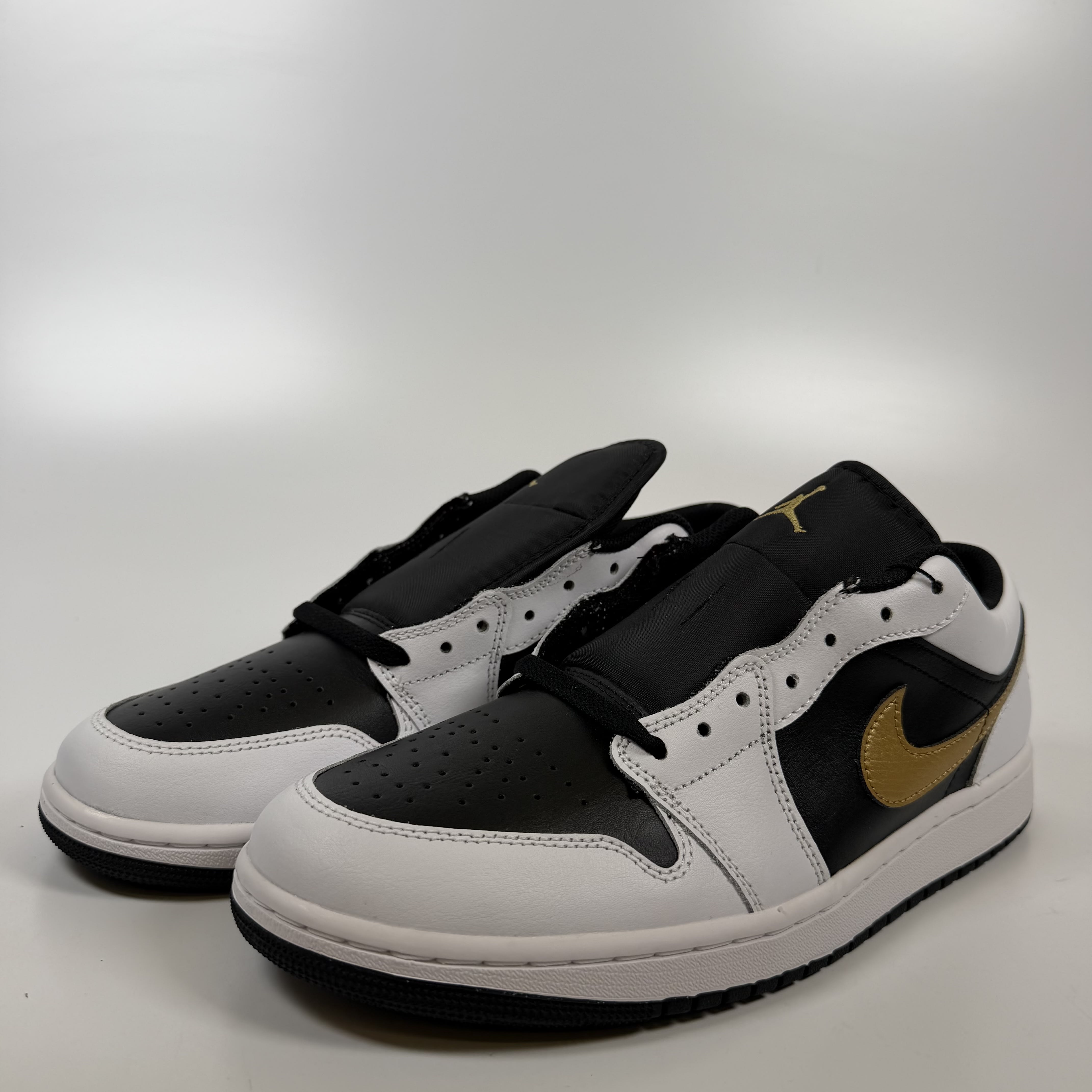 SP7060 Jordan 1 Low White Black Metallic Gold Swoosh