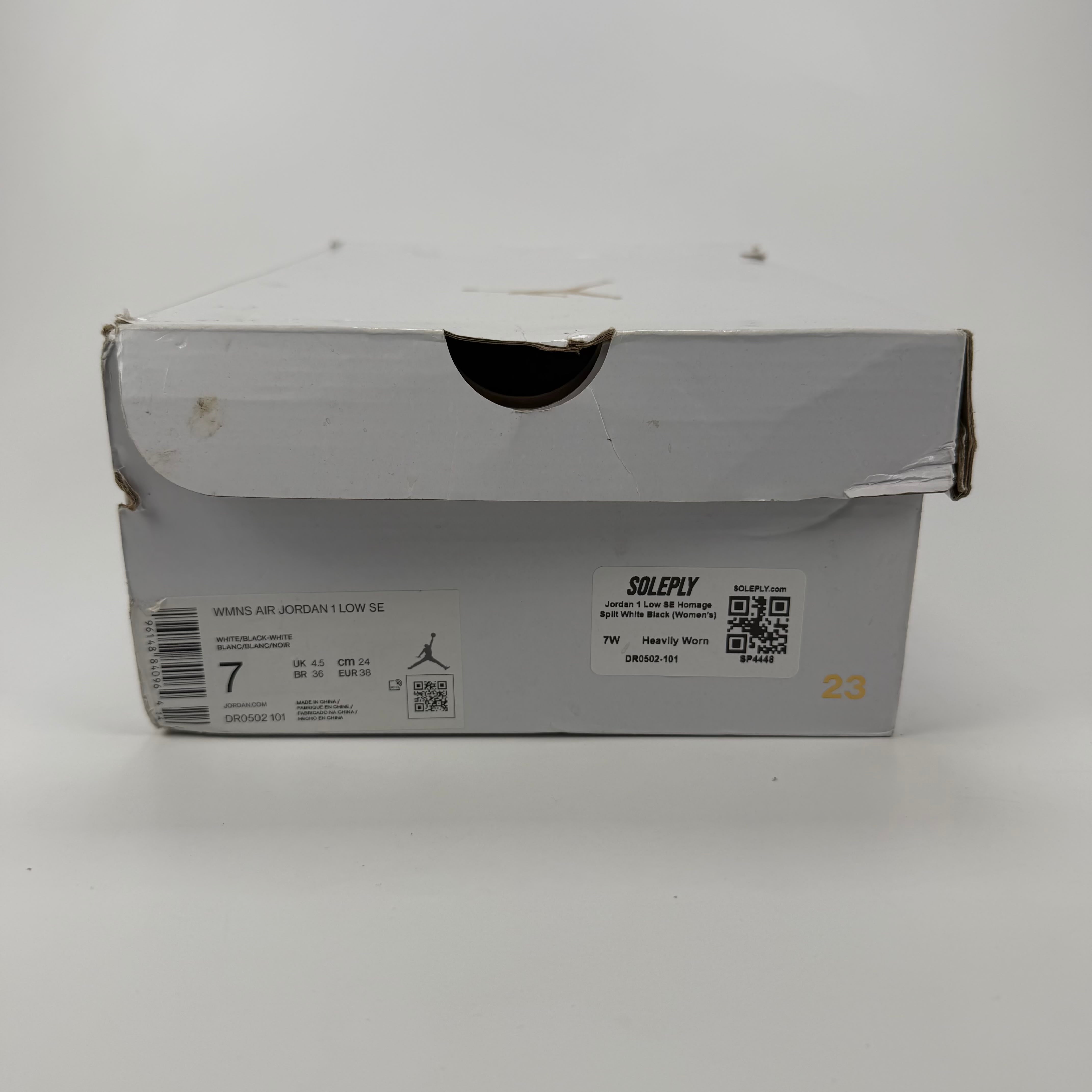 SP4448 Jordan 1 Low SE Homage Split White Black (Women's)