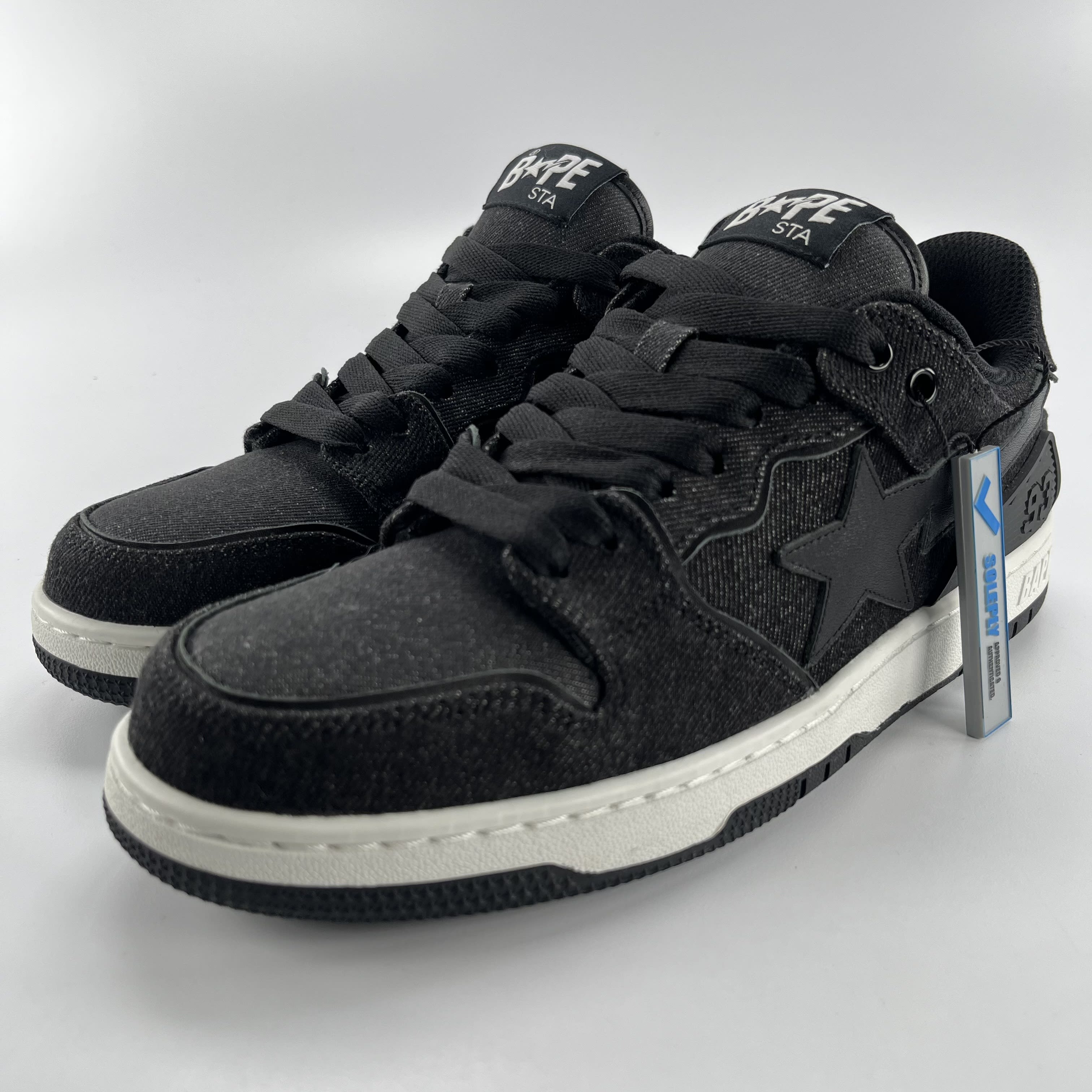 541476 A Bathing Ape Sk8 Sta Black Denim