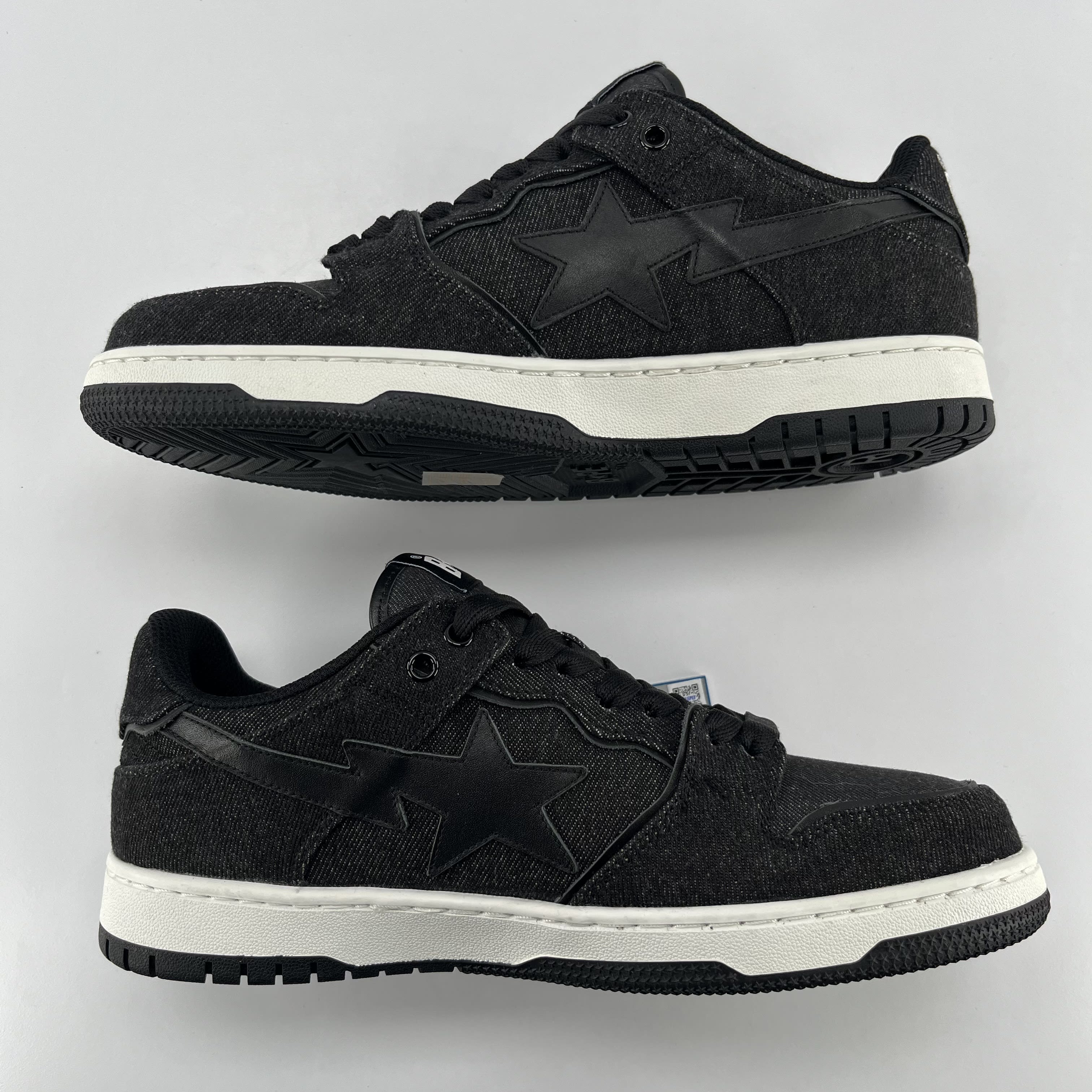 541476 A Bathing Ape Sk8 Sta Black Denim
