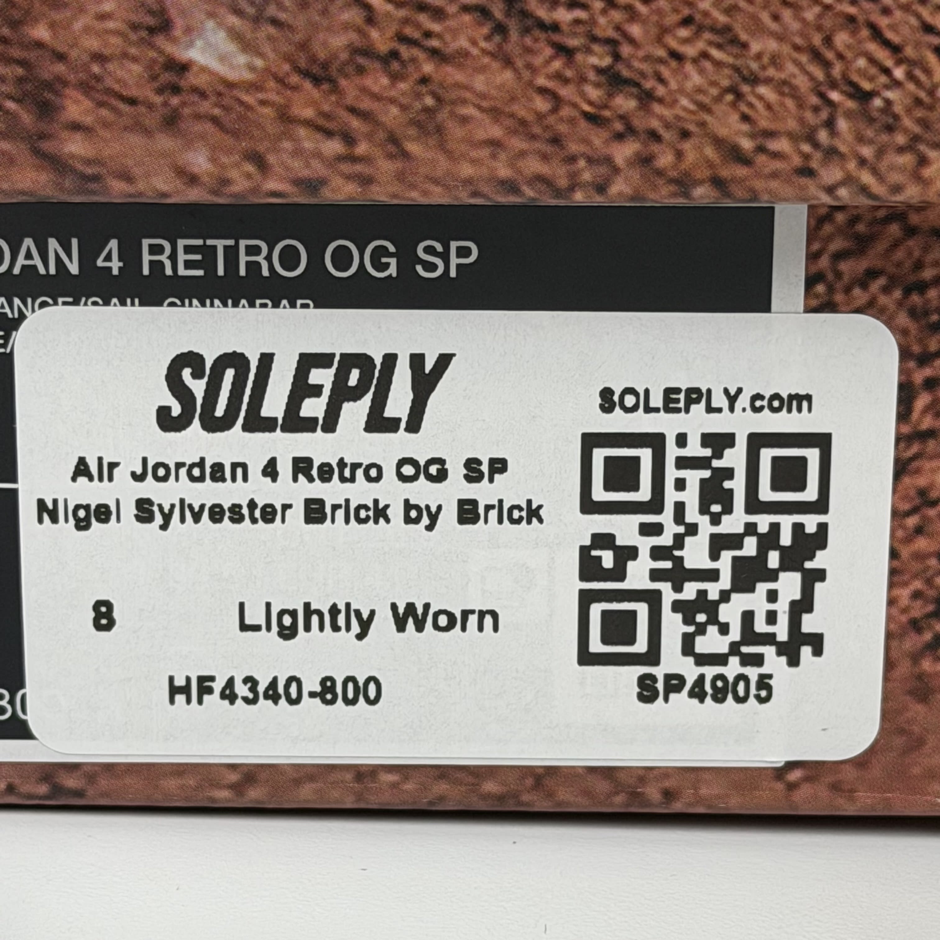 SP4905 Air Jordan 4 Retro OG SP Nigel Sylvester Brick by Brick