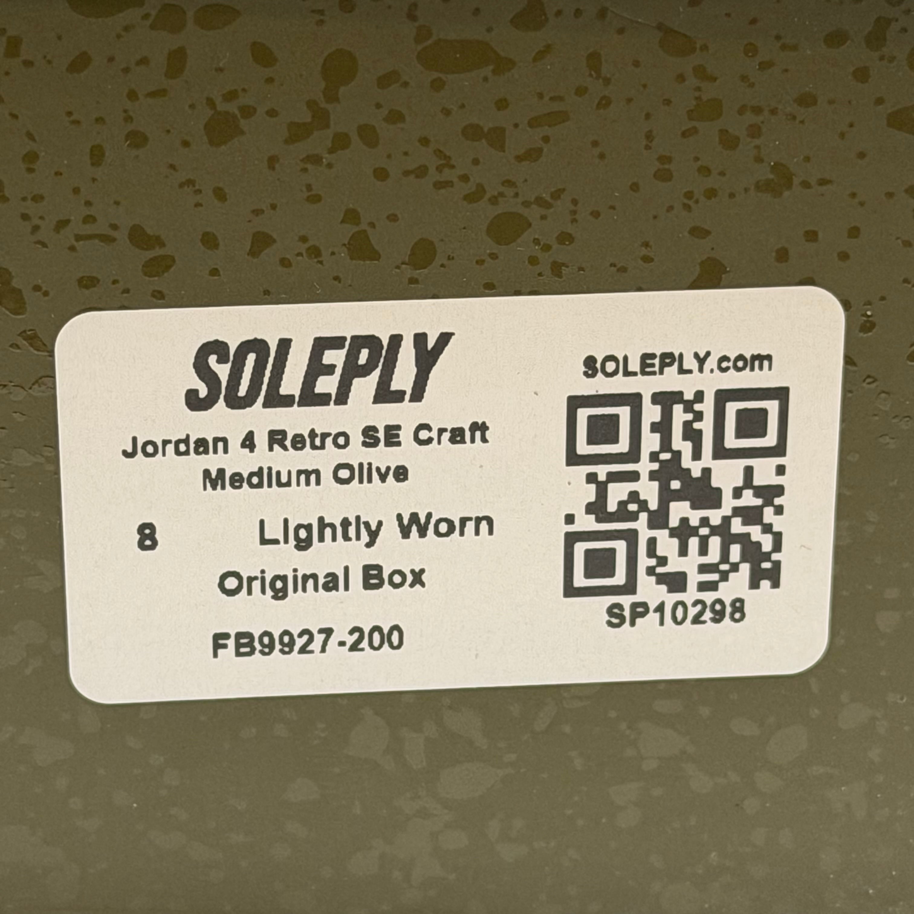 SP10298 Jordan 4 Retro SE Craft Medium Olive
