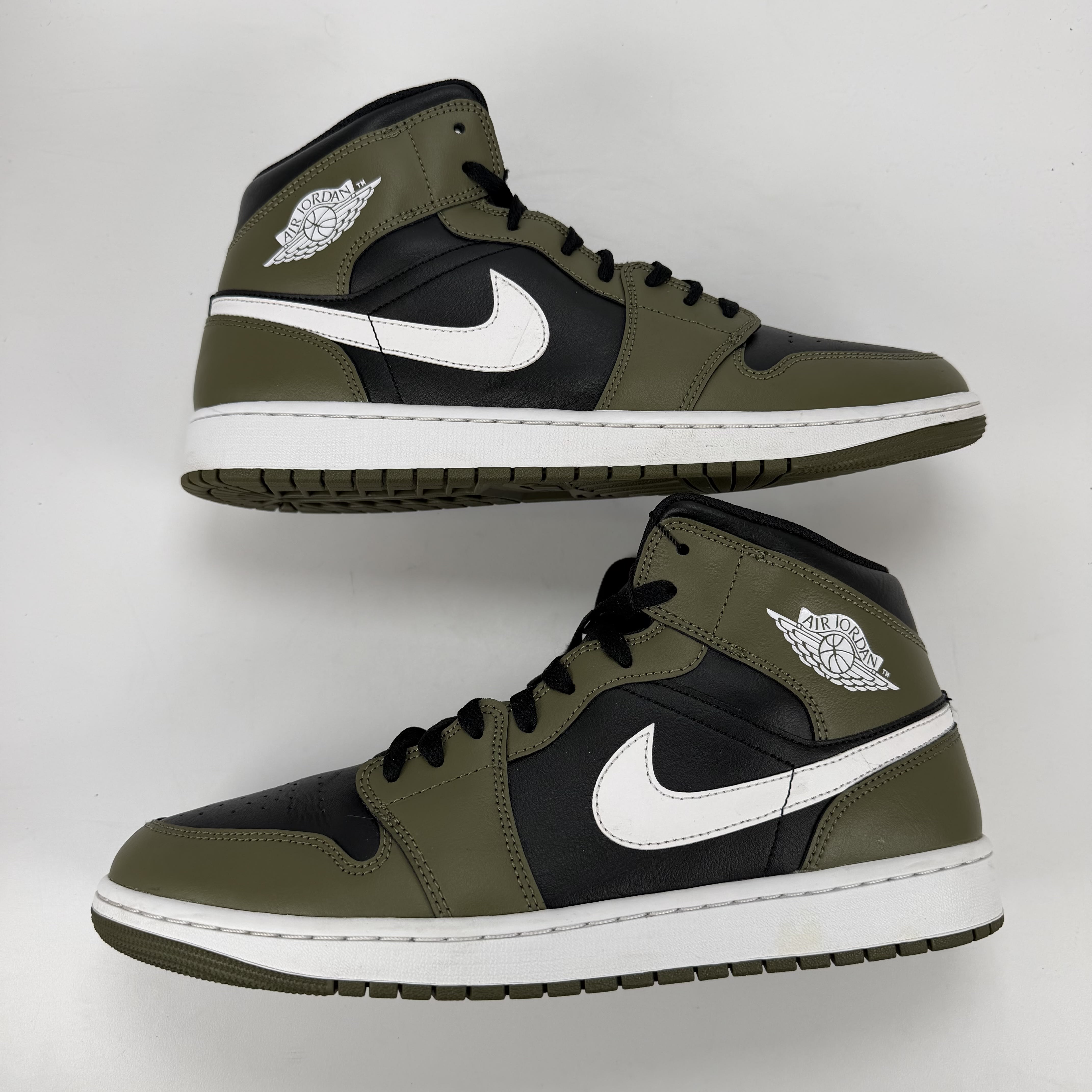 SP5098 Jordan 1 Mid Black White Olive
