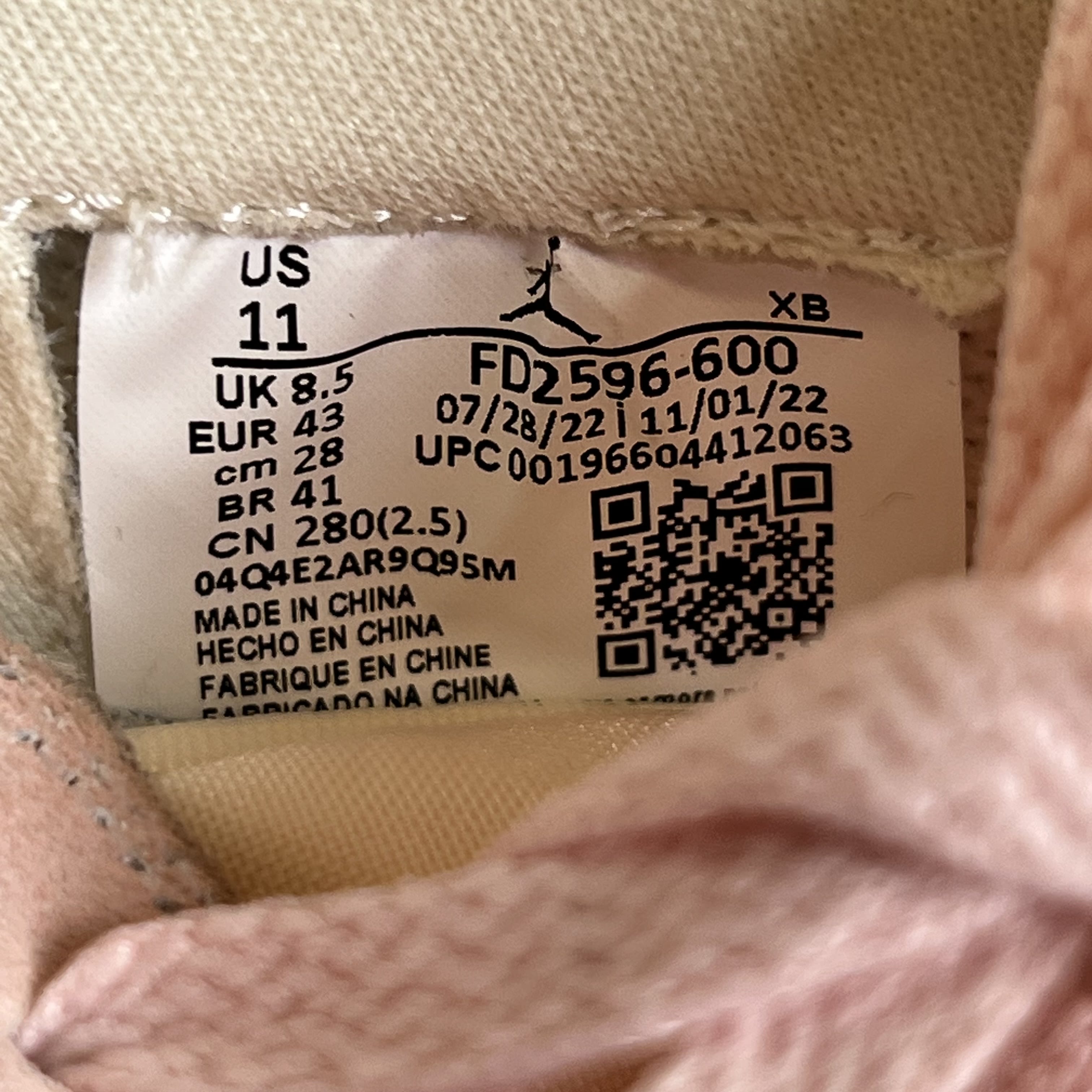 SP6242 Jordan 1 Retro High OG Washed Pink (Women's)