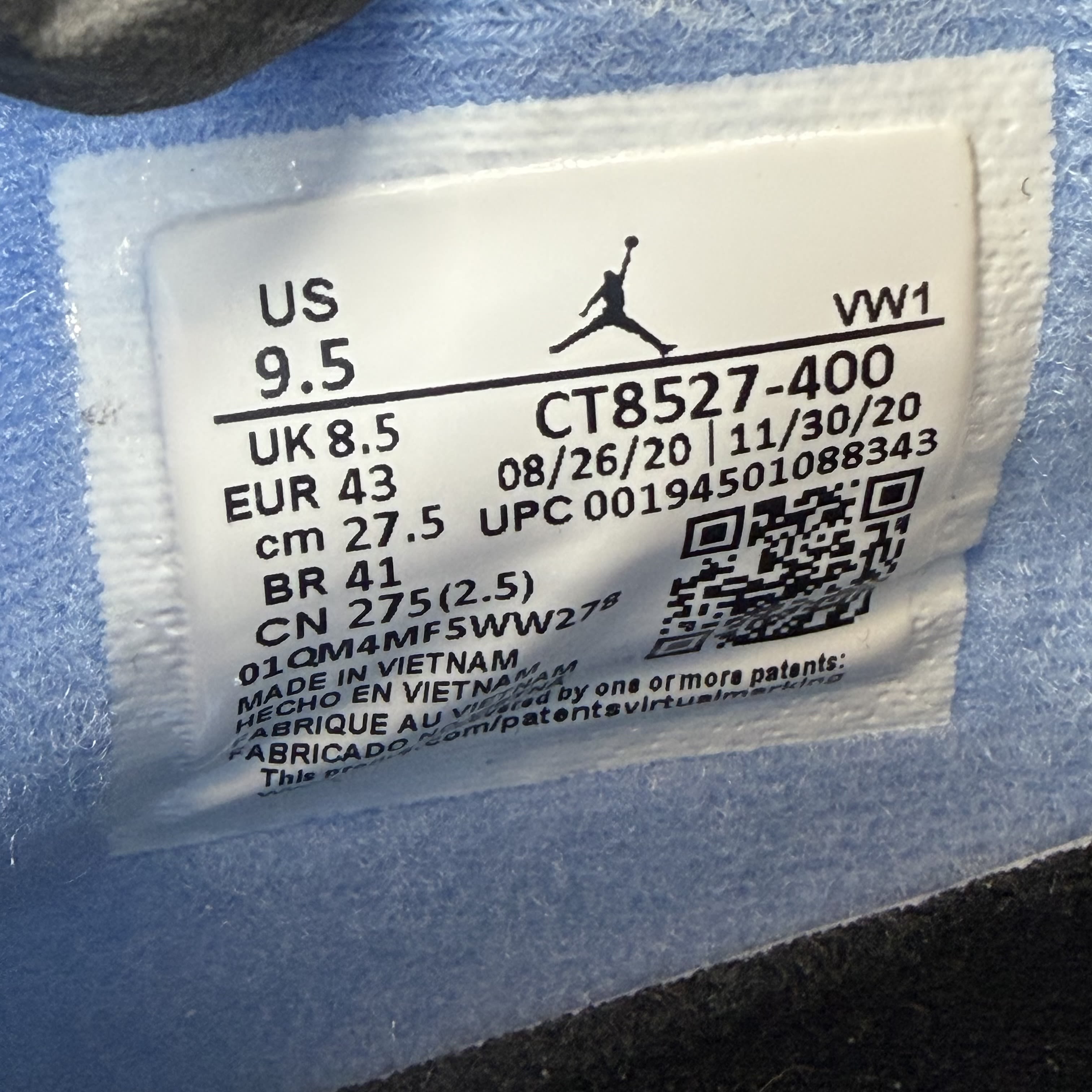 SP4087 Jordan 4 Retro University Blue