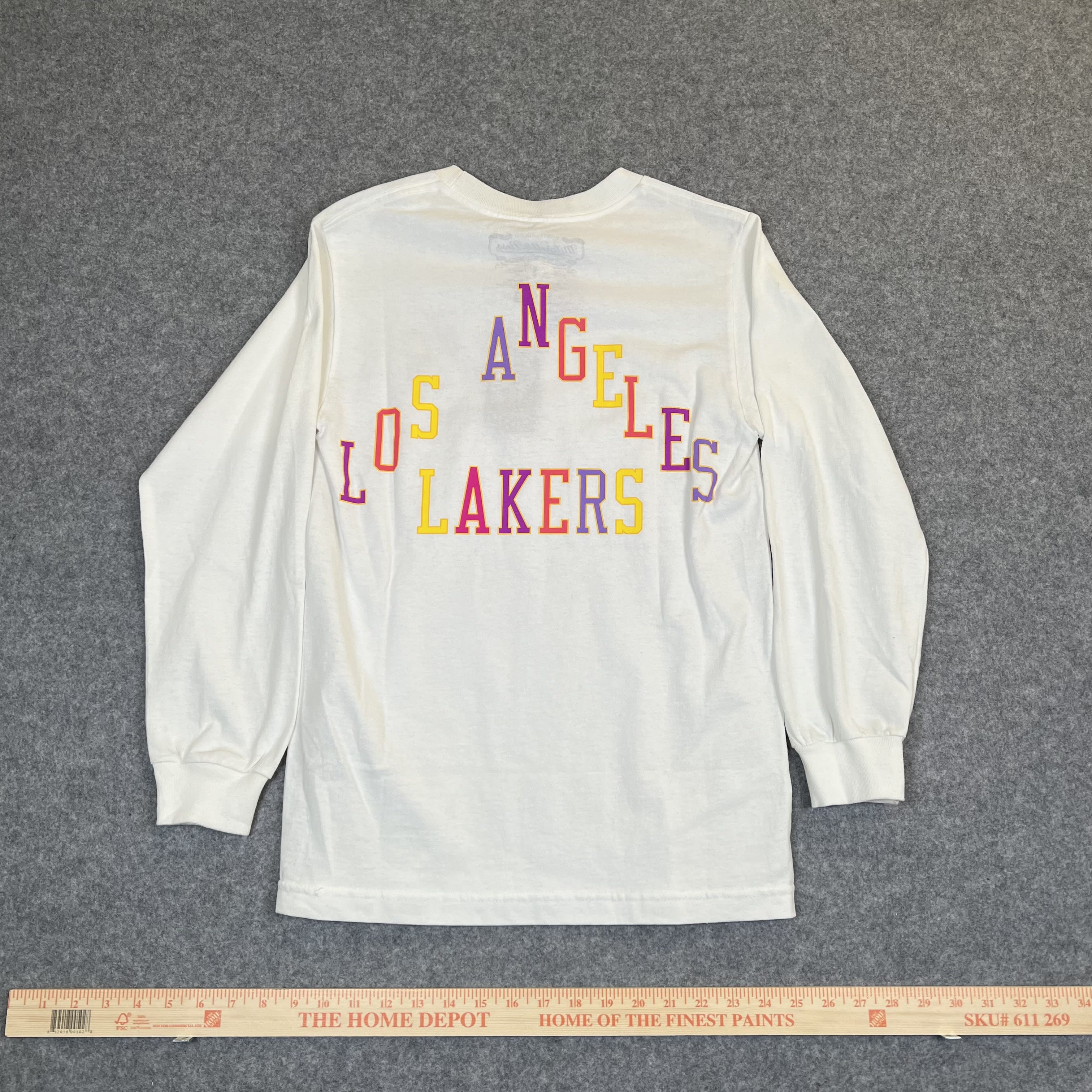 278968 Takashi Murakami ComplexCon x LA Lakers M&N Triangle L/S Tee White