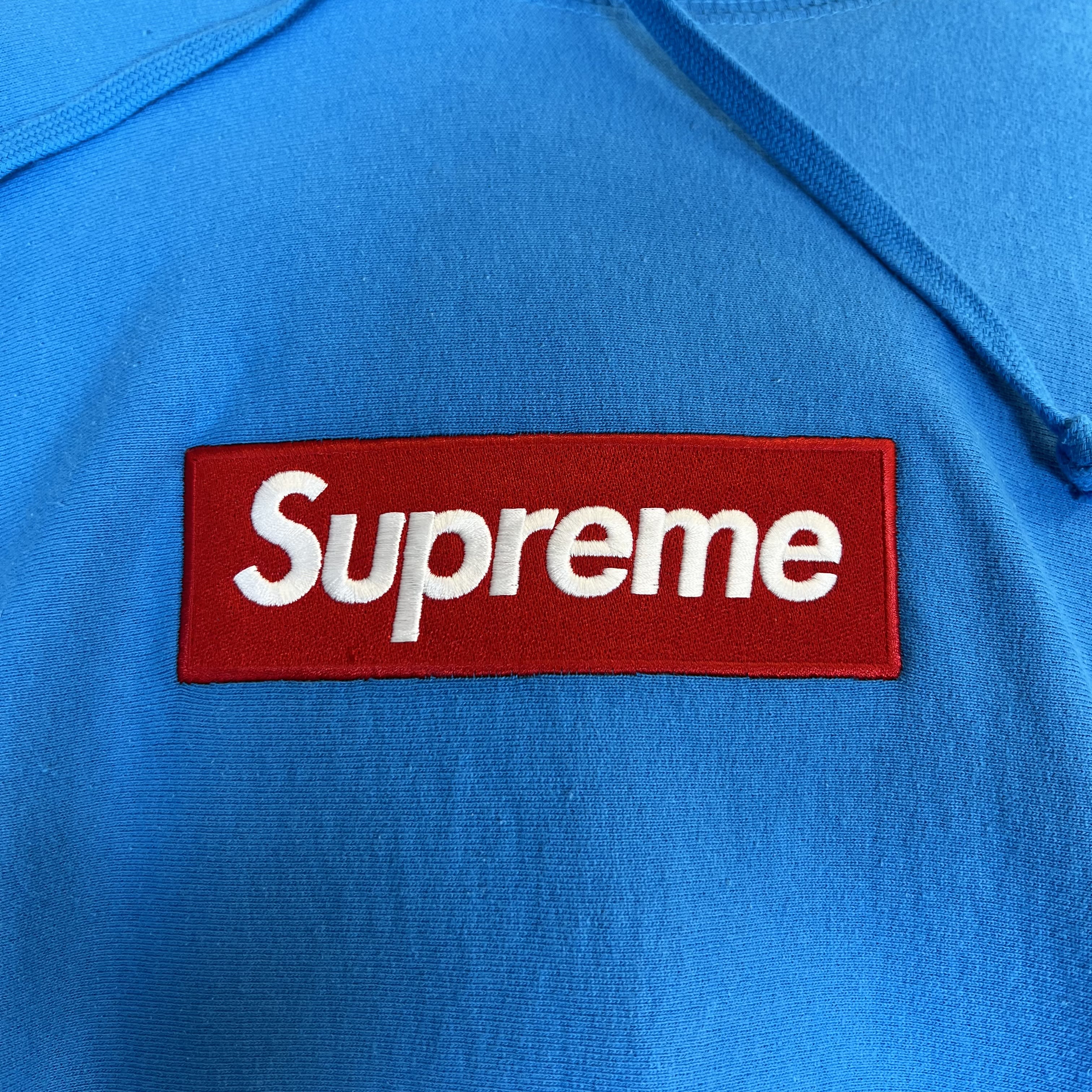 SP1998 Supreme Box Logo Hooded Sweatshirt (FW25) Cyan