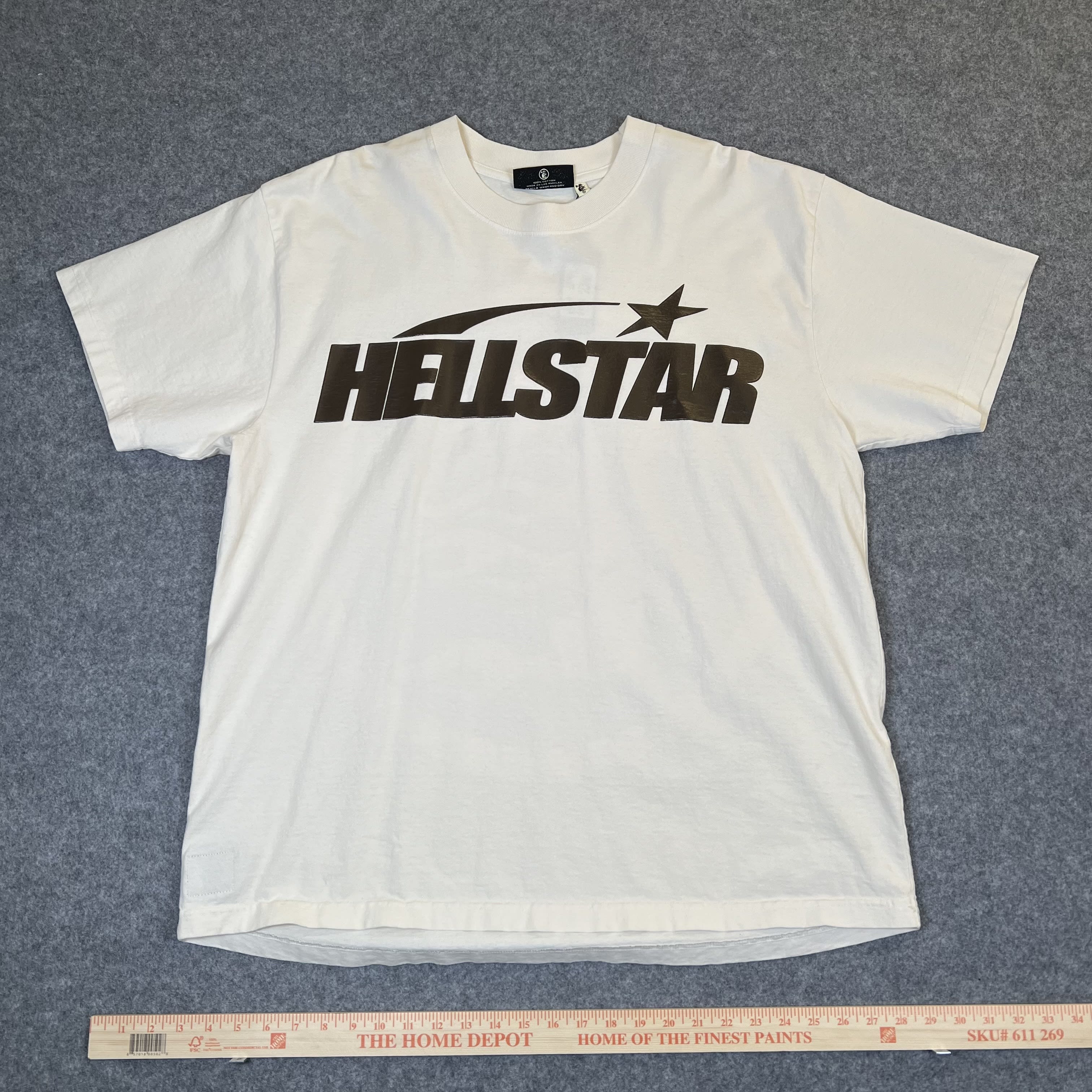 260387 Hellstar Classic T-Shirt (Gel Print) 'White/Brown'
