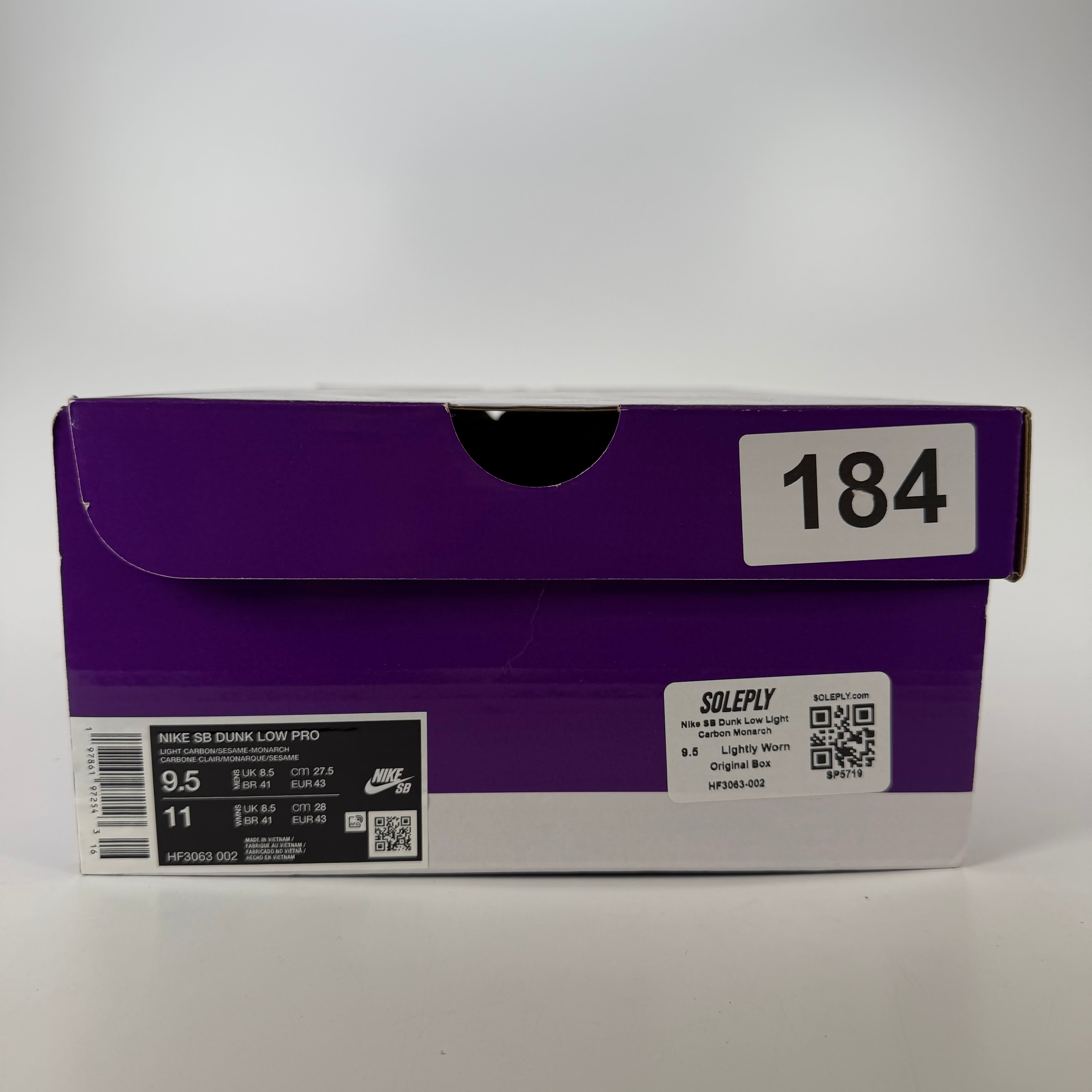 SP5719 Nike SB Dunk Low Light Carbon Monarch