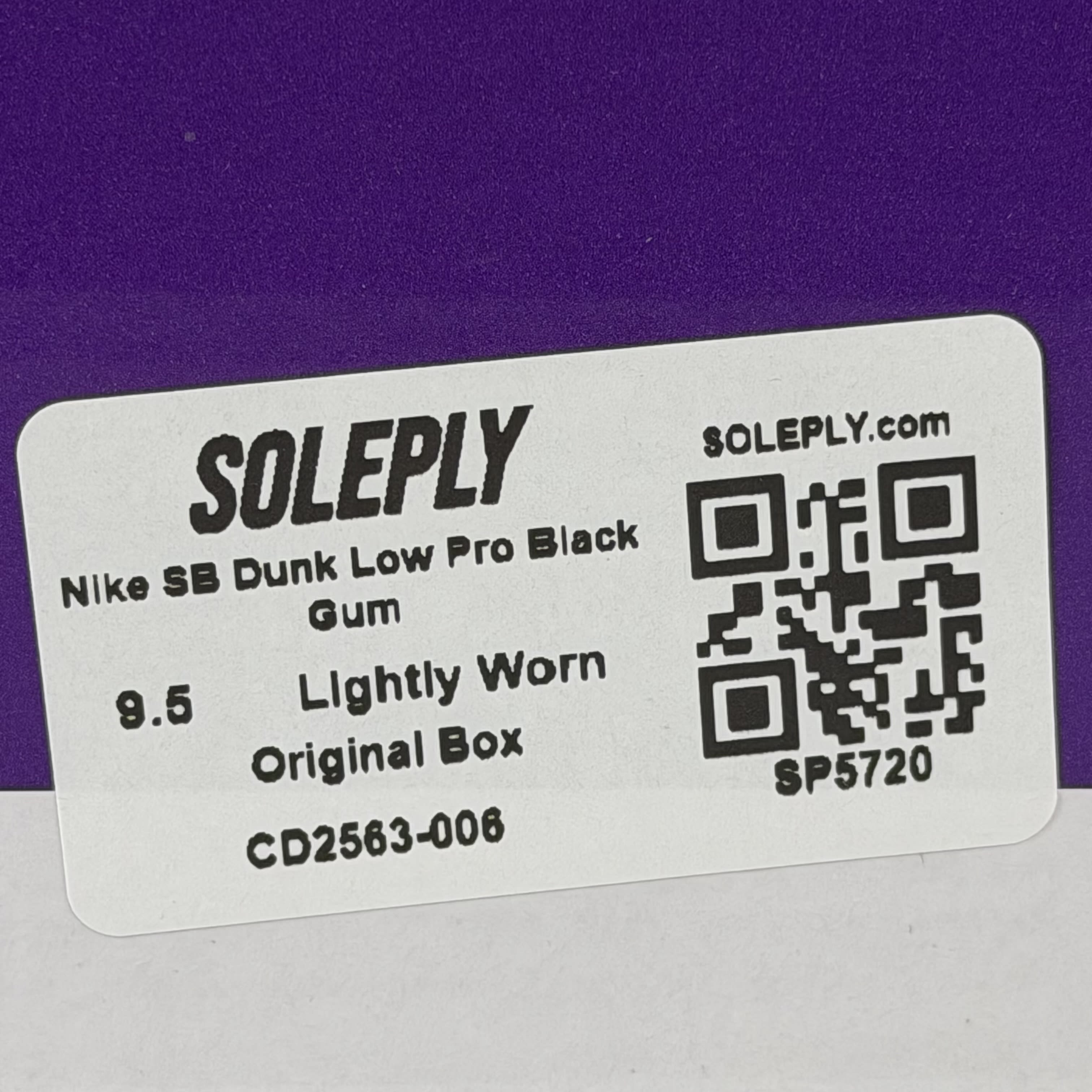 SP5720 Nike SB Dunk Low Pro Black Gum