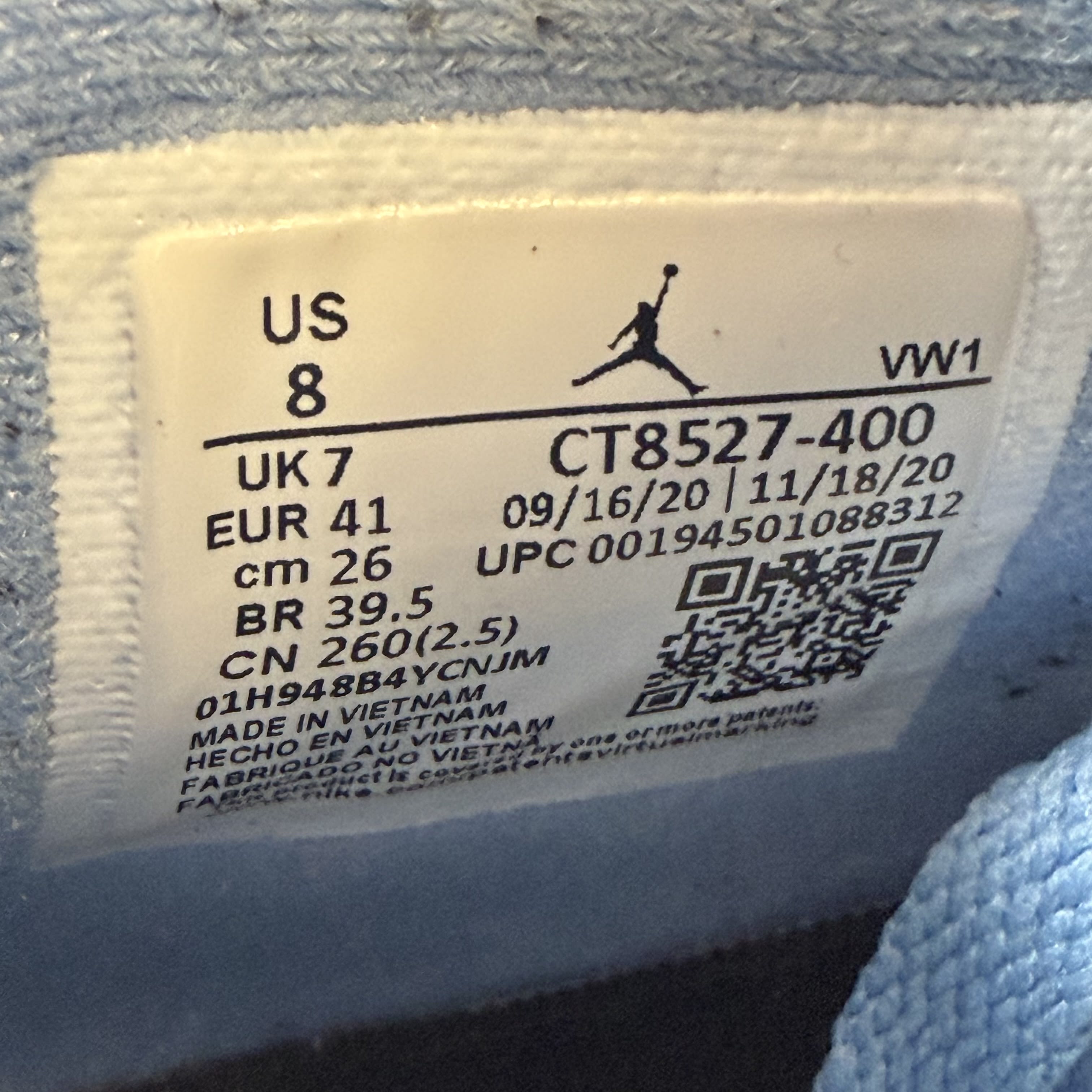 SP8113 Jordan 4 Retro University Blue