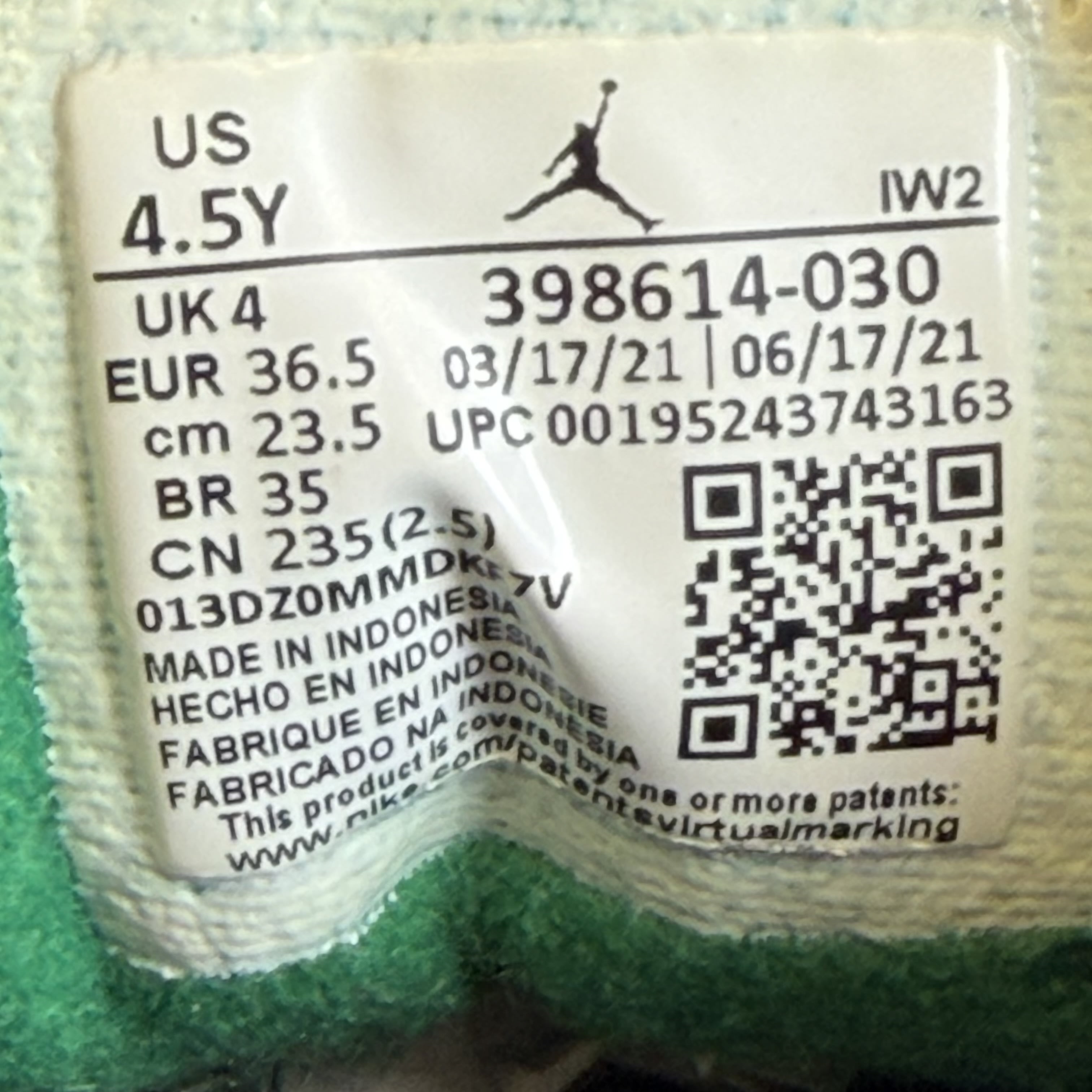 SP6333 Air Jordan 3 Retro GS 'Pine Green'