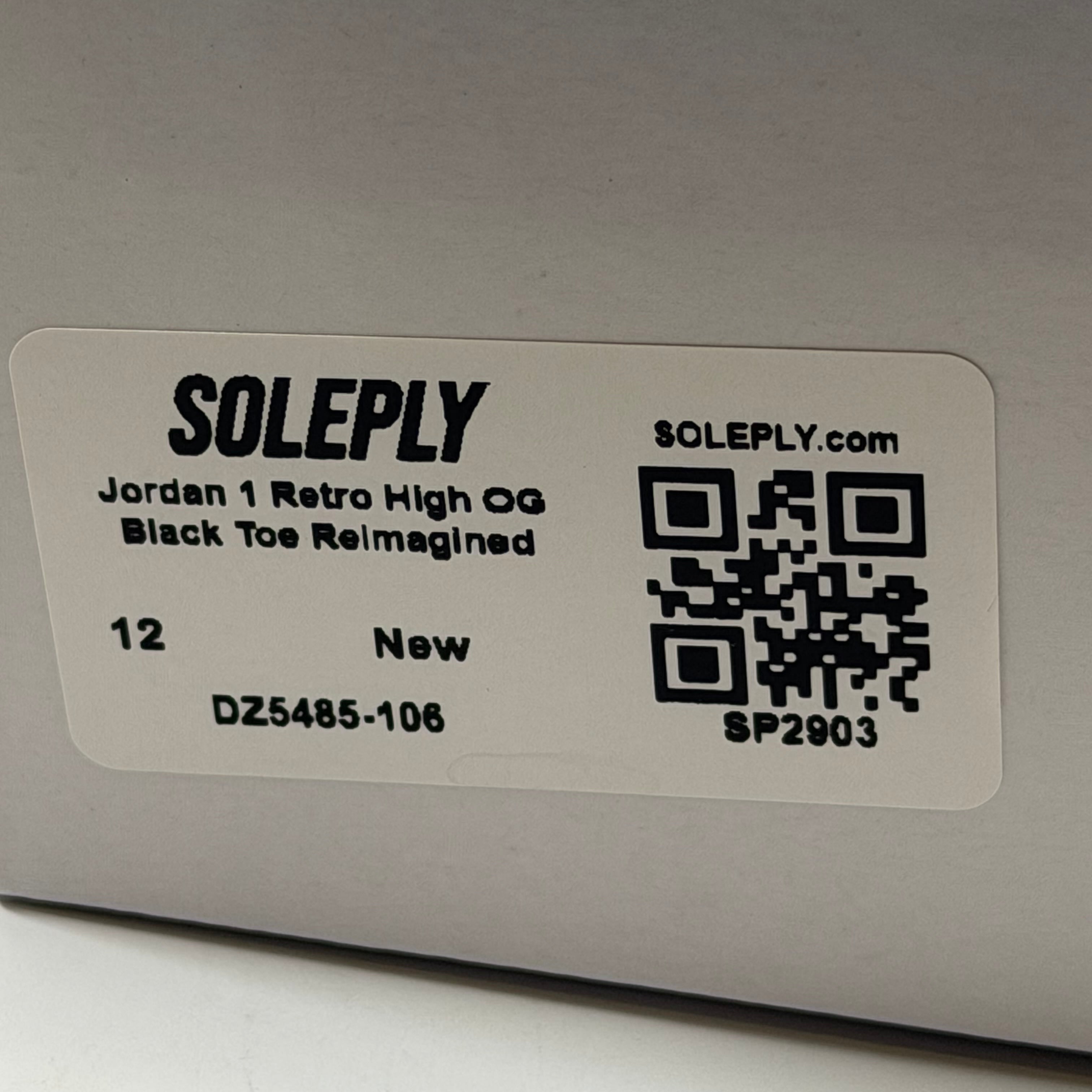 SP2903 Jordan 1 Retro High OG Black Toe Reimagined