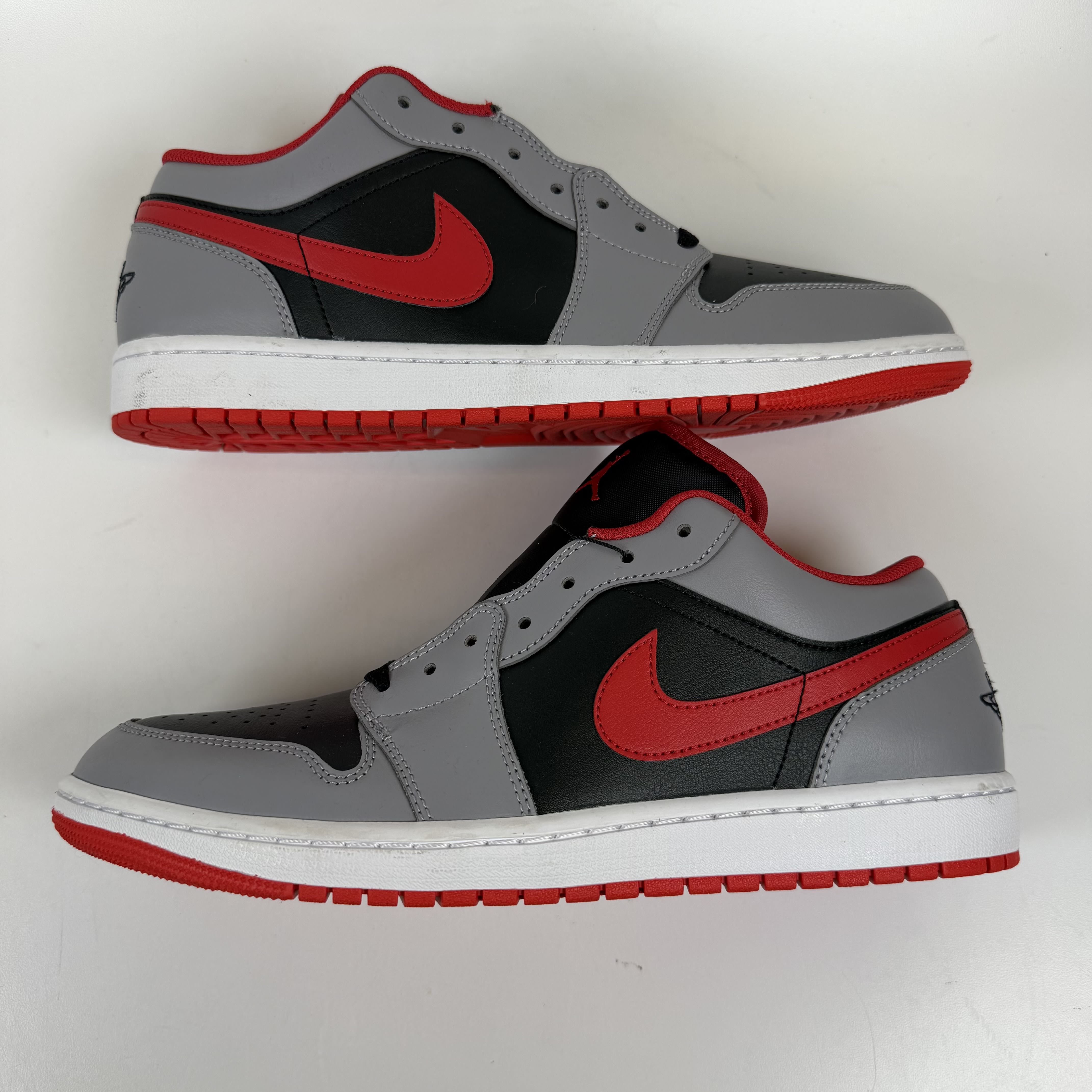 SP11979 Jordan 1 Low Black Light Smoke Grey Gym Red