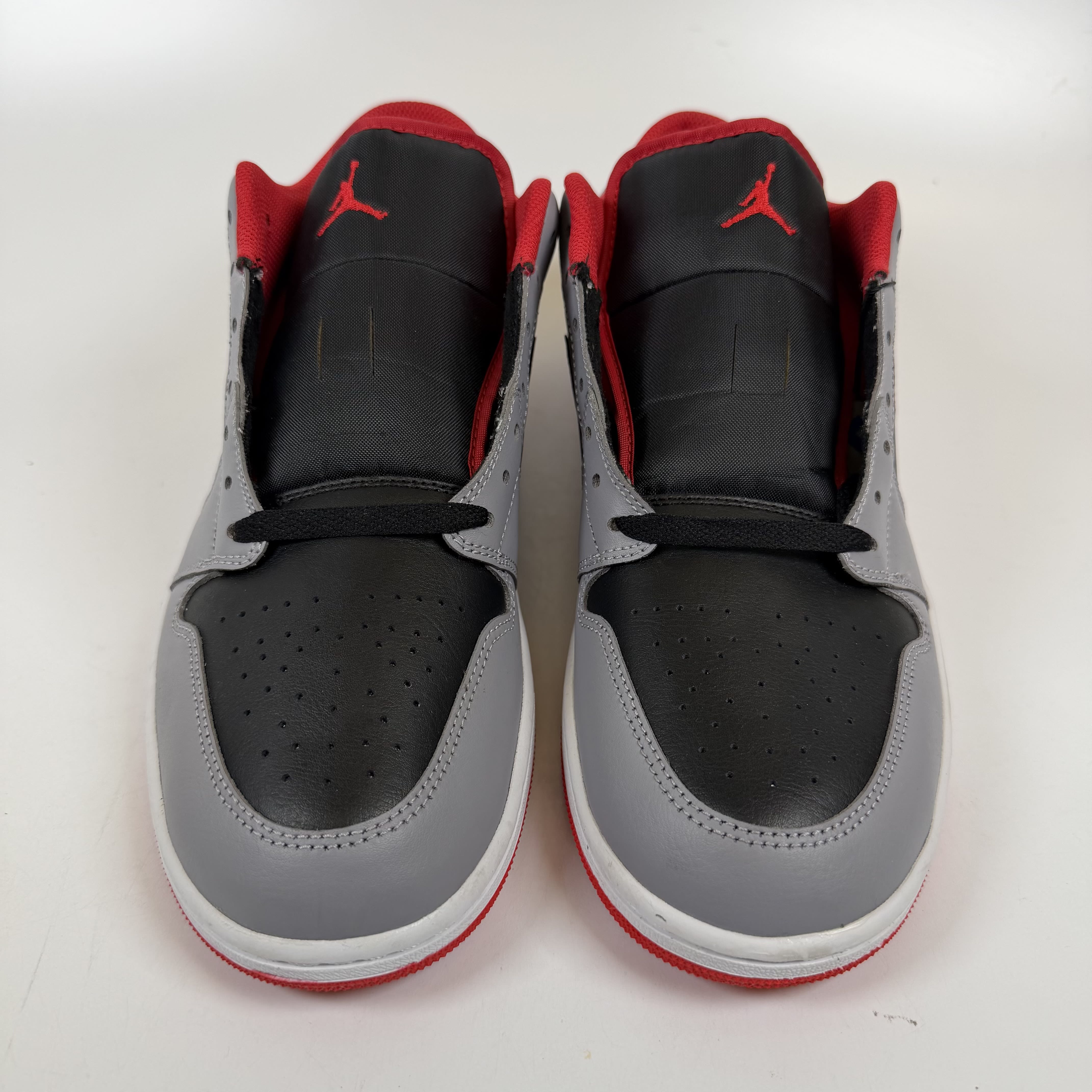 SP11979 Jordan 1 Low Black Light Smoke Grey Gym Red